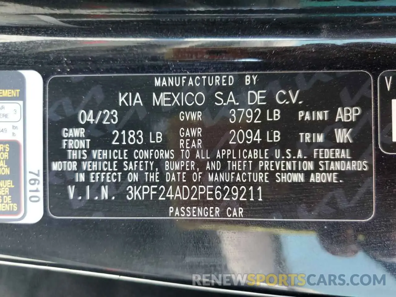 15 fotografías del automóvil dañado 3KPF24AD2PE629211 KIA FORTE 2023
