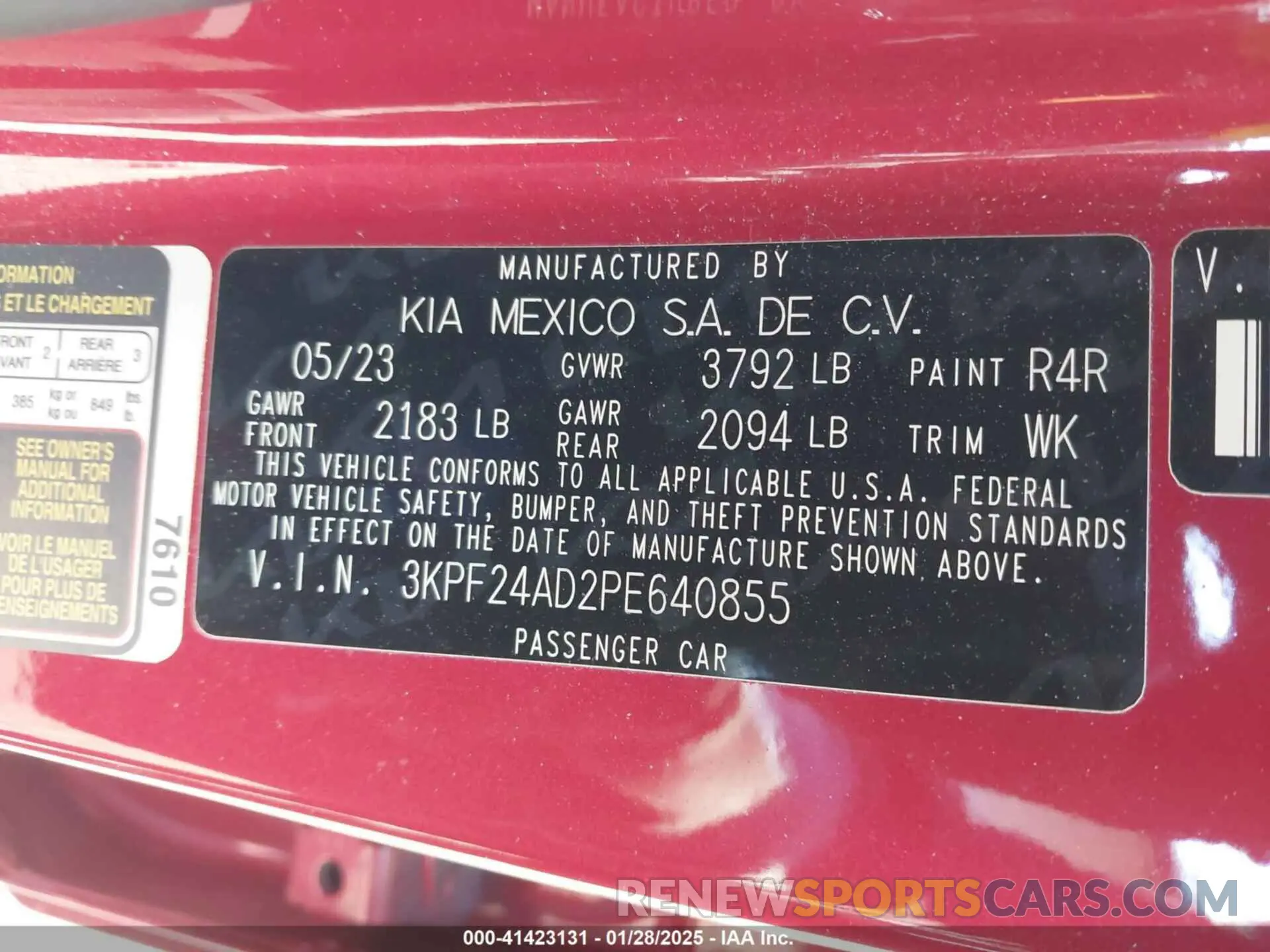 9 fotografías del automóvil dañado 3KPF24AD2PE640855 KIA FORTE 2023