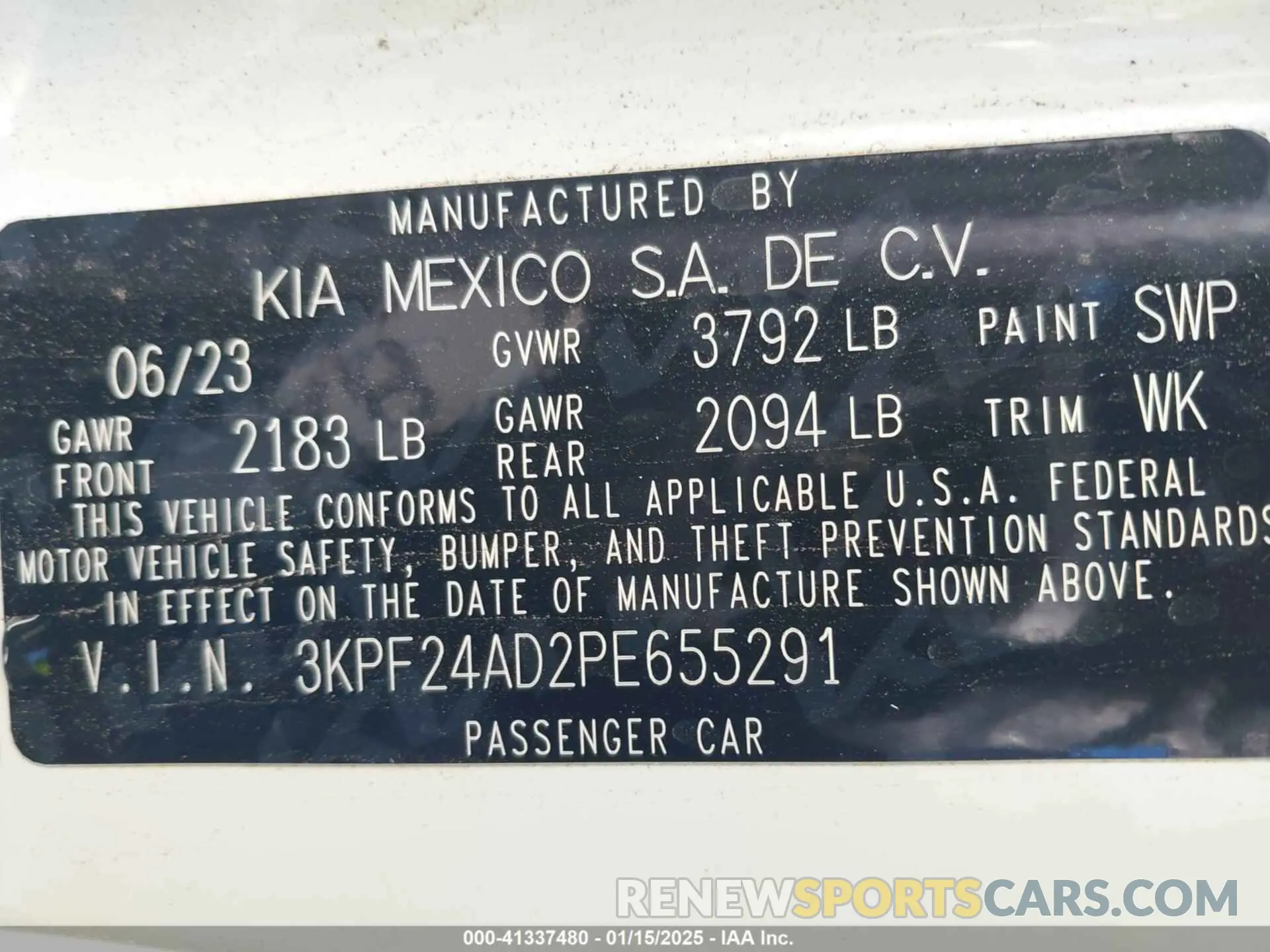 9 fotografías del automóvil dañado 3KPF24AD2PE655291 KIA FORTE 2023
