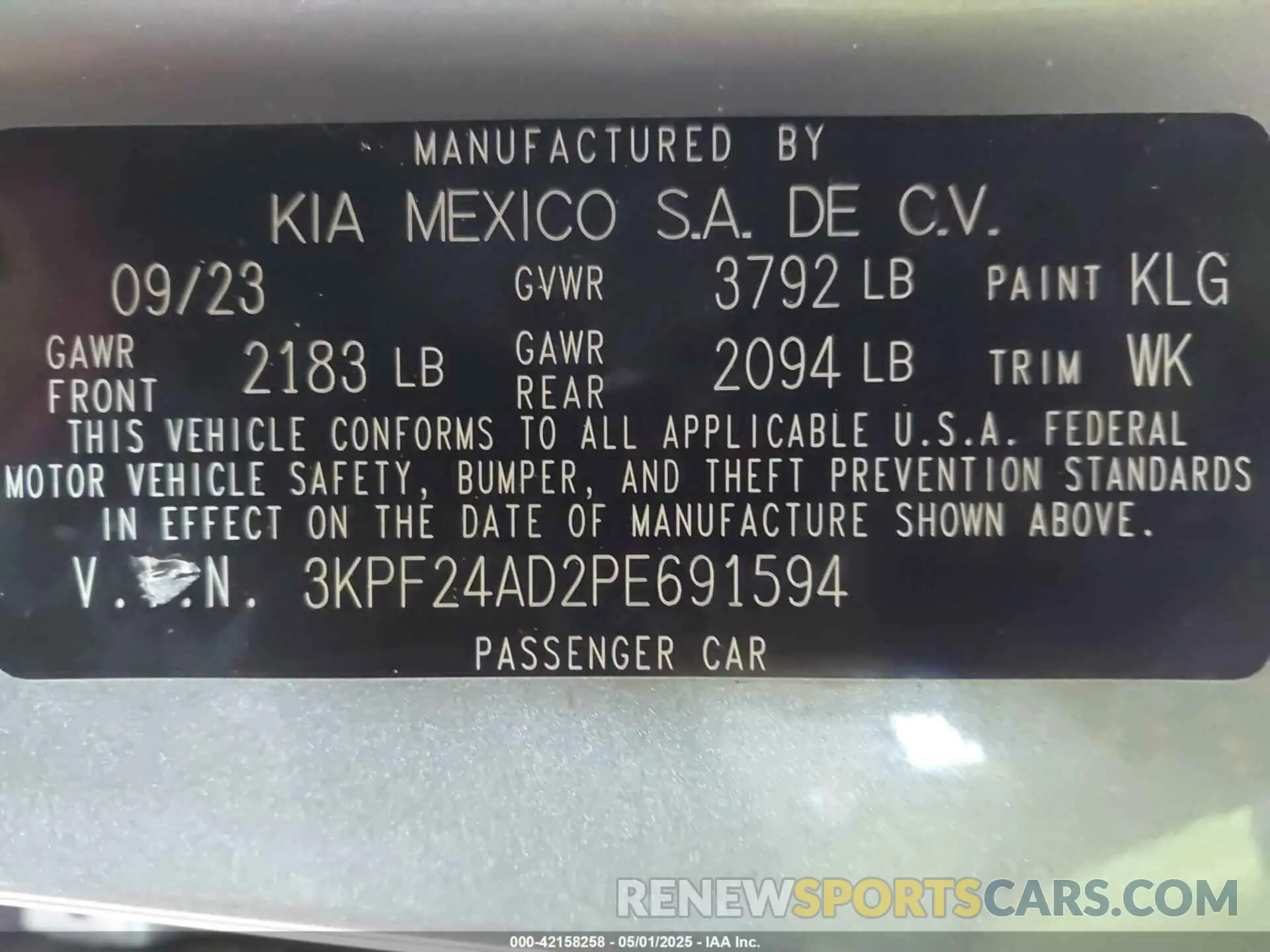9 fotografías del automóvil dañado 3KPF24AD2PE691594 KIA FORTE 2023