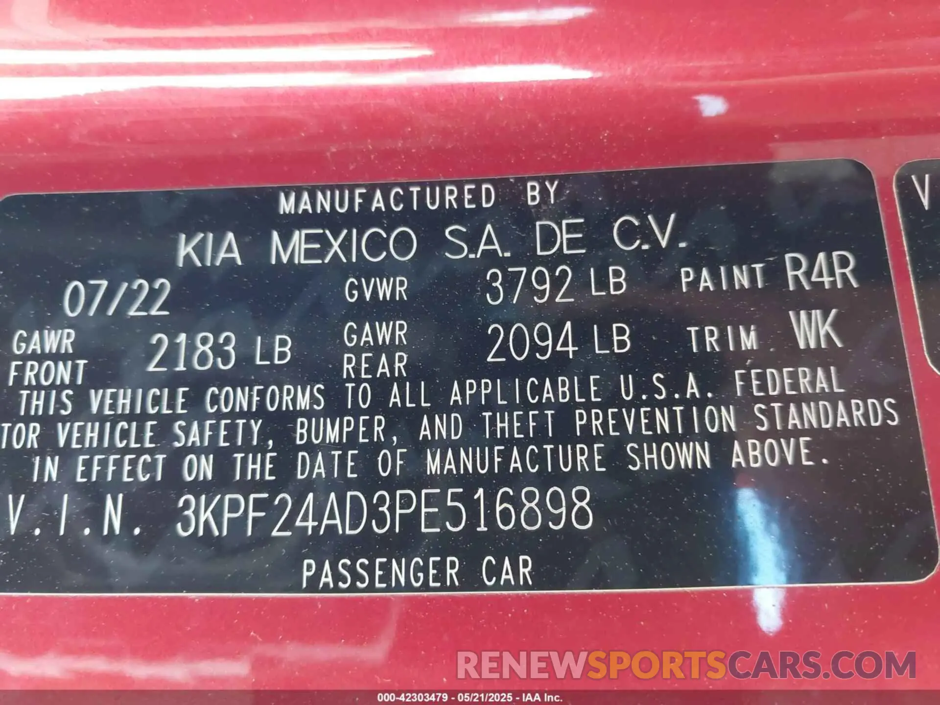 9 fotografías del automóvil dañado 3KPF24AD3PE516898 KIA FORTE 2023