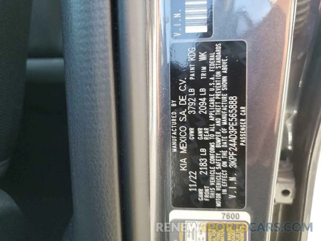 15 fotografías del automóvil dañado 3KPF24AD3PE565888 KIA FORTE 2023