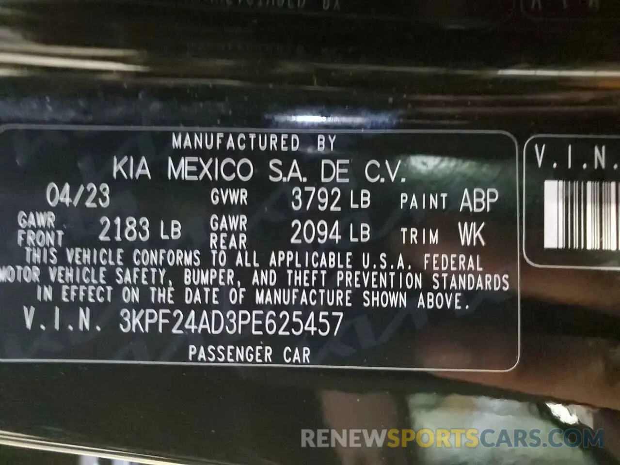 12 fotografías del automóvil dañado 3KPF24AD3PE625457 KIA FORTE 2023