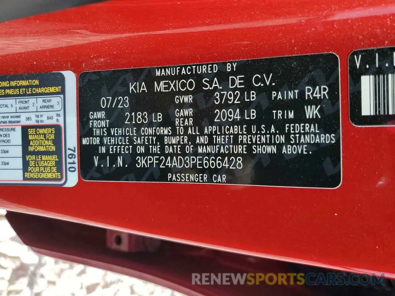 12 fotografías del automóvil dañado 3KPF24AD3PE666428 KIA FORTE 2023