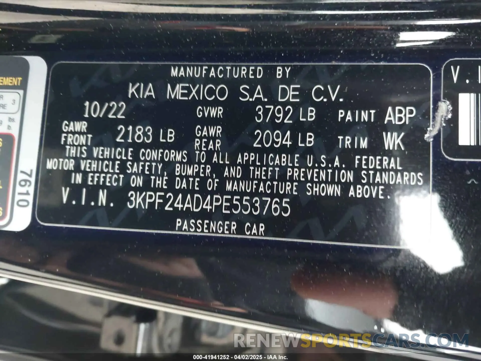 9 fotografías del automóvil dañado 3KPF24AD4PE553765 KIA FORTE 2023
