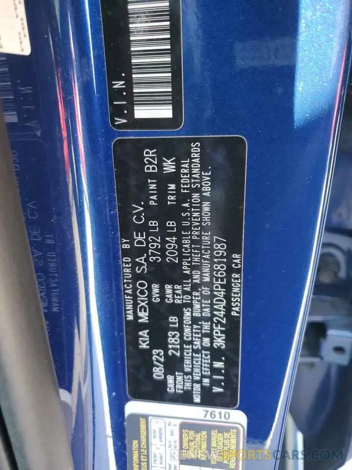 12 fotografías del automóvil dañado 3KPF24AD4PE681987 KIA FORTE 2023