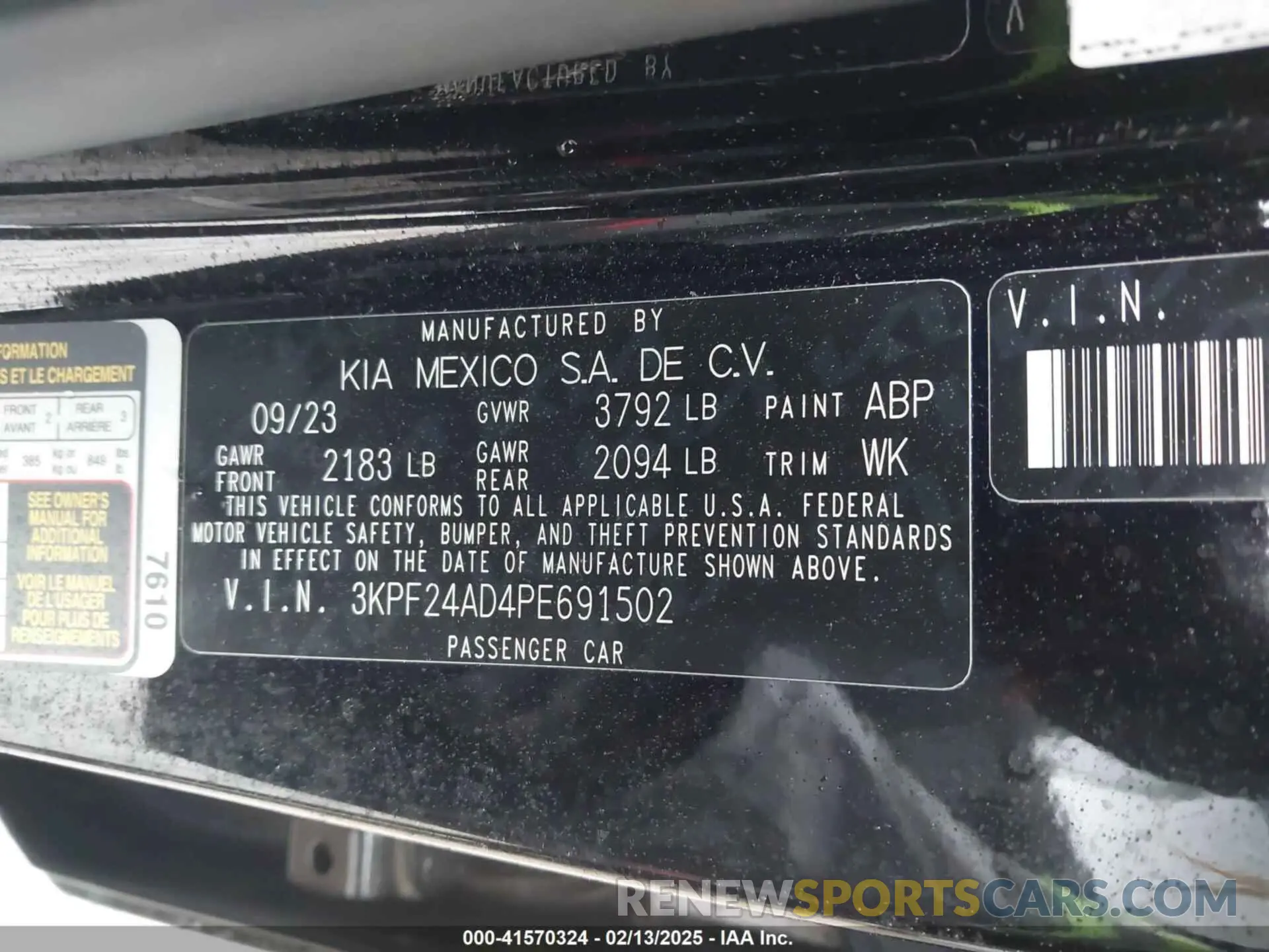9 fotografías del automóvil dañado 3KPF24AD4PE691502 KIA FORTE 2023