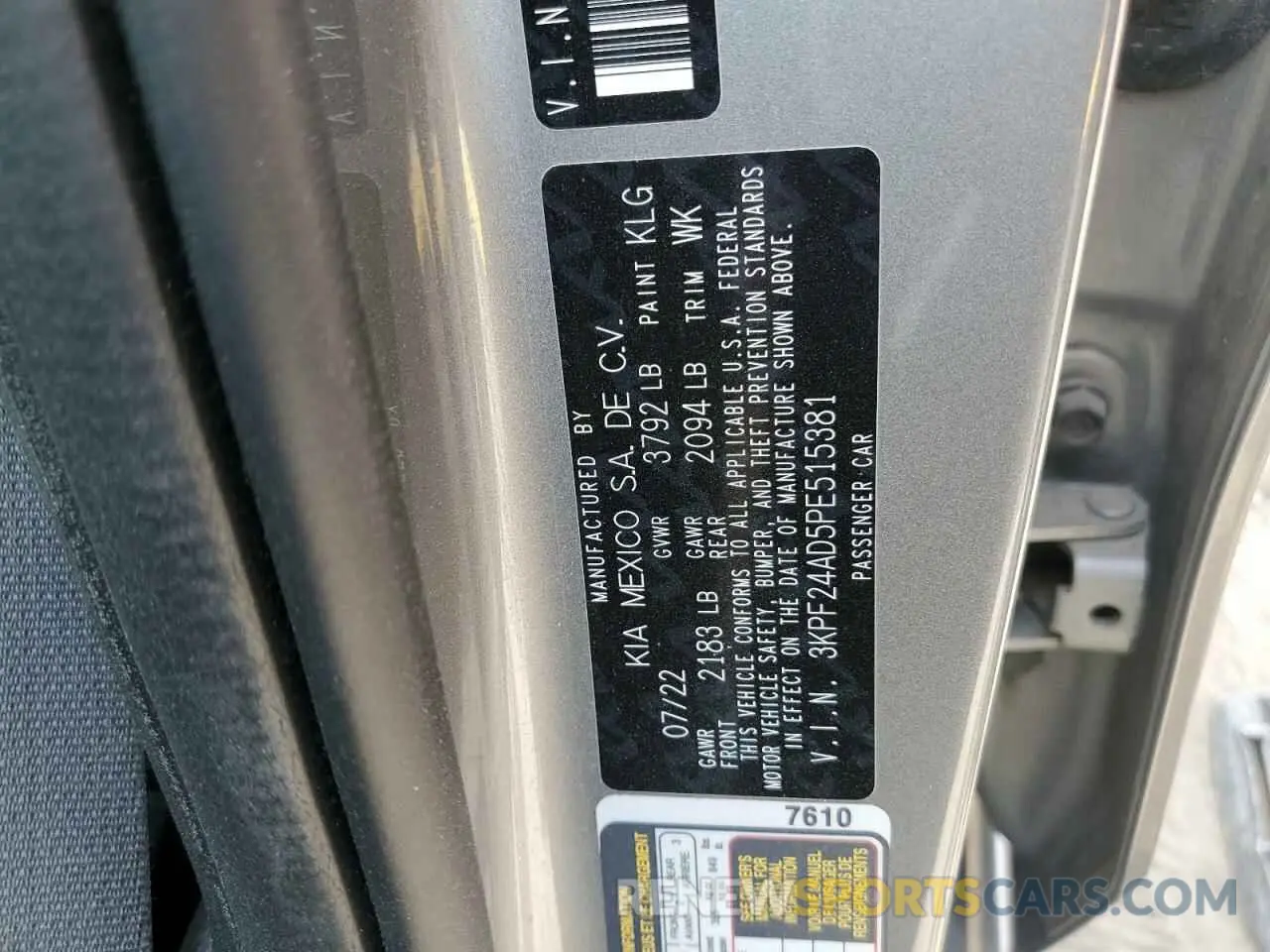 12 fotografías del automóvil dañado 3KPF24AD5PE515381 KIA FORTE 2023