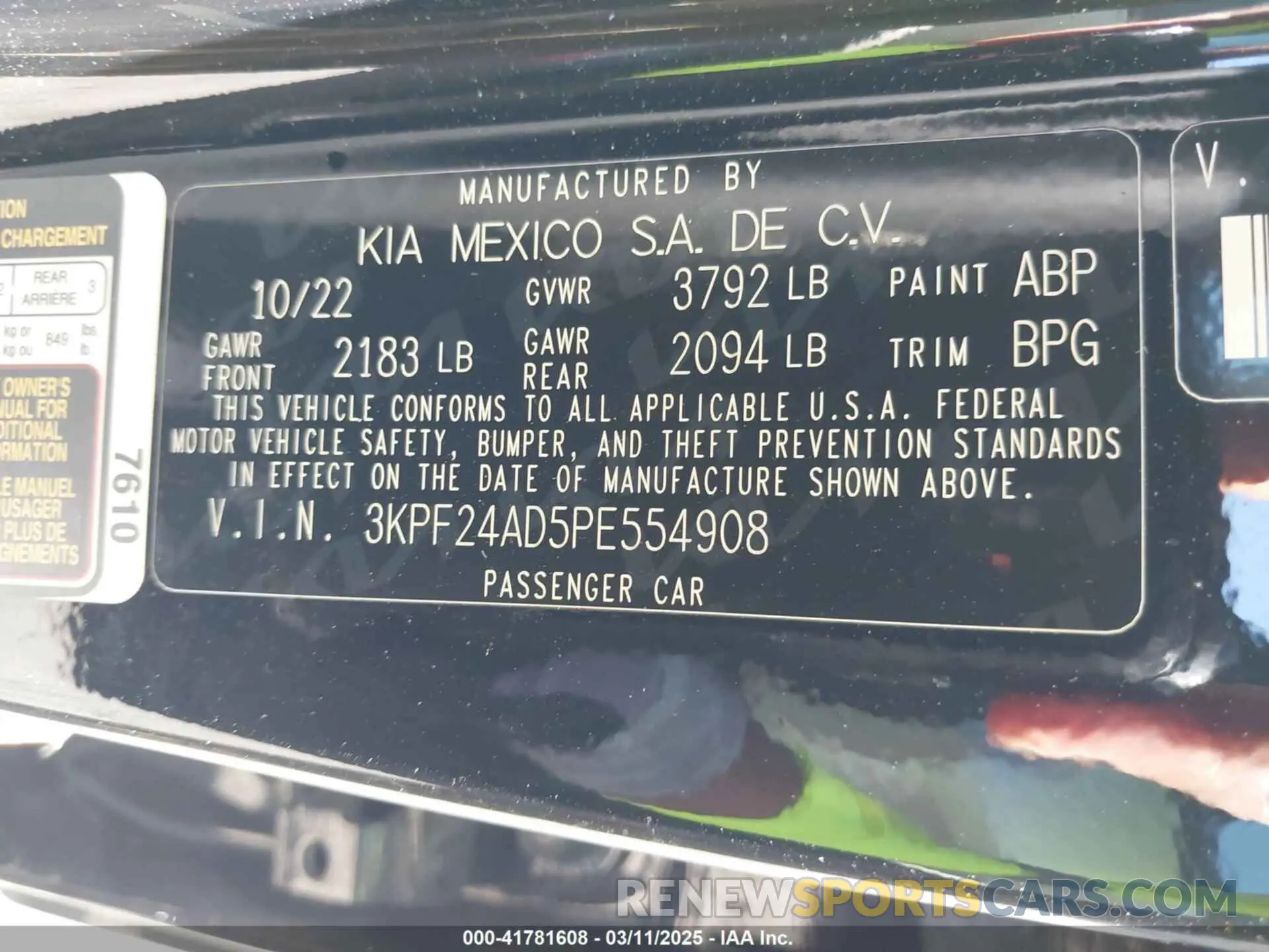 9 fotografías del automóvil dañado 3KPF24AD5PE554908 KIA FORTE 2023