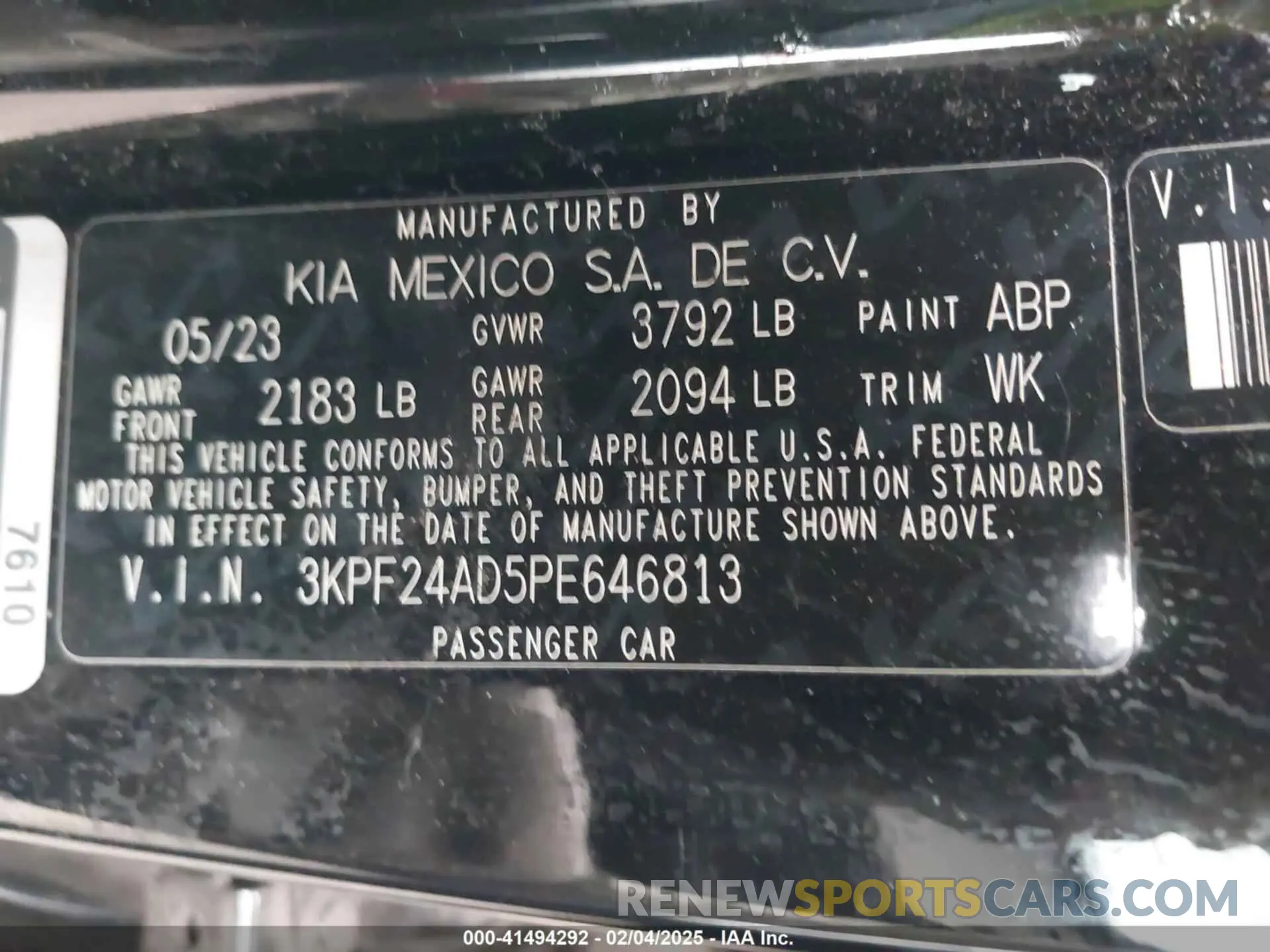 9 fotografías del automóvil dañado 3KPF24AD5PE646813 KIA FORTE 2023
