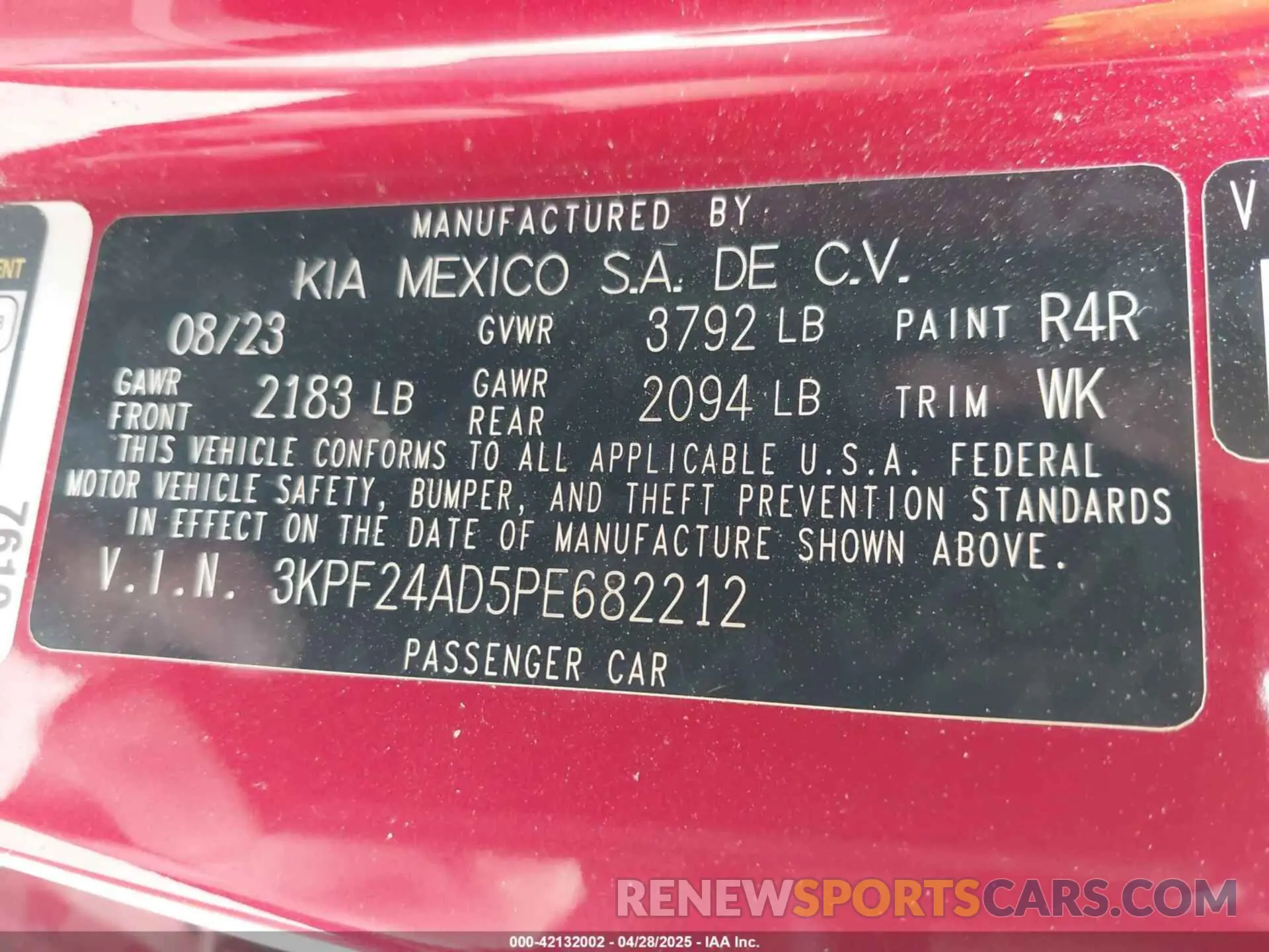 9 fotografías del automóvil dañado 3KPF24AD5PE682212 KIA FORTE 2023