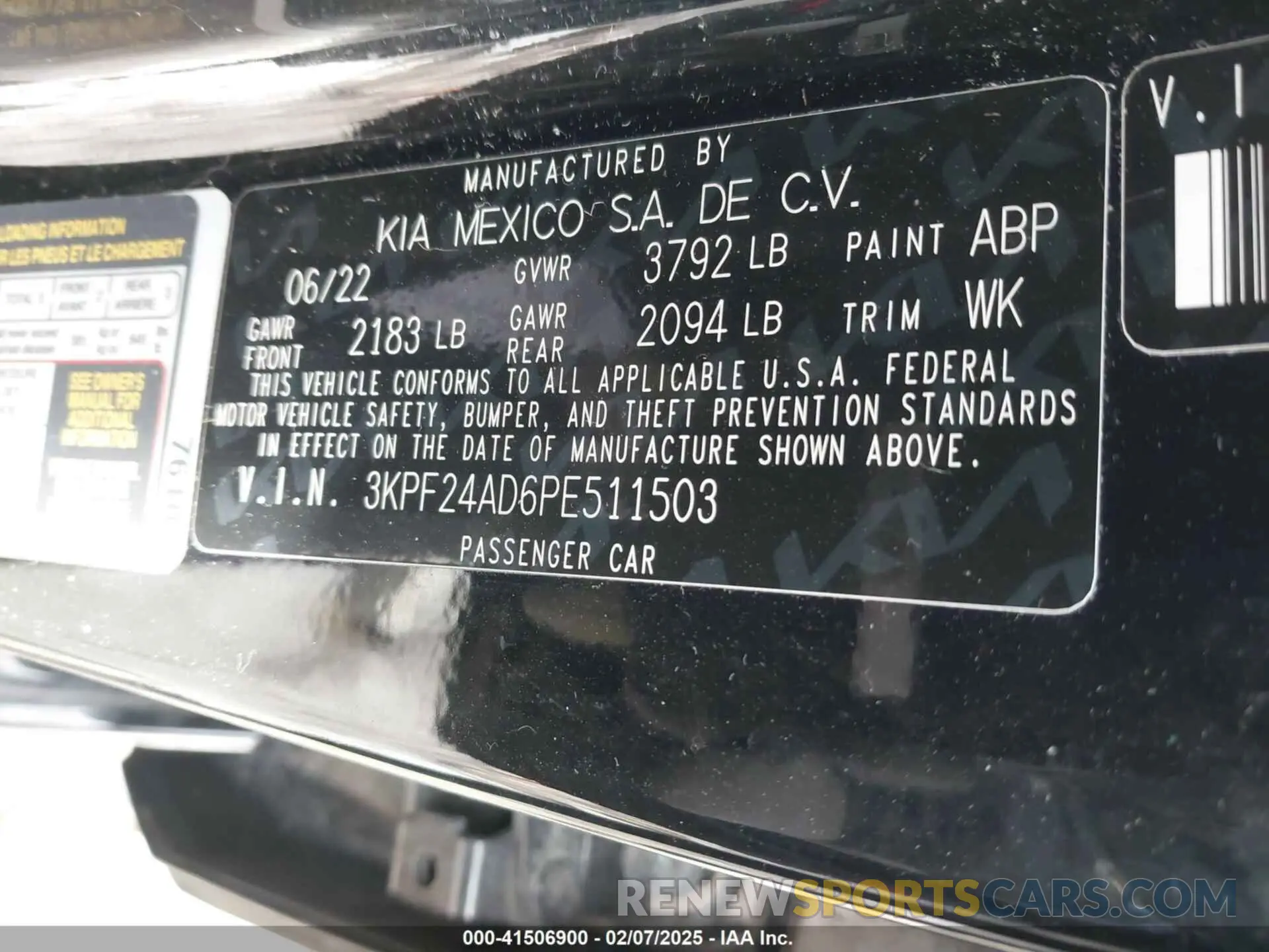 9 fotografías del automóvil dañado 3KPF24AD6PE511503 KIA FORTE 2023
