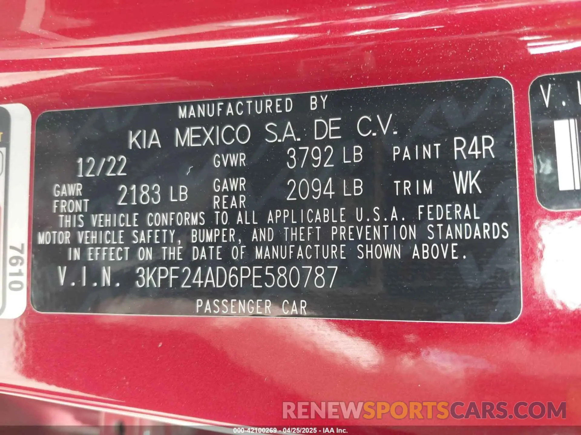 9 fotografías del automóvil dañado 3KPF24AD6PE580787 KIA FORTE 2023