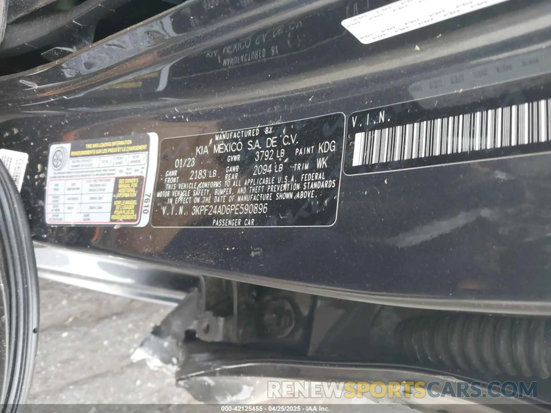 9 fotografías del automóvil dañado 3KPF24AD6PE590896 KIA FORTE 2023