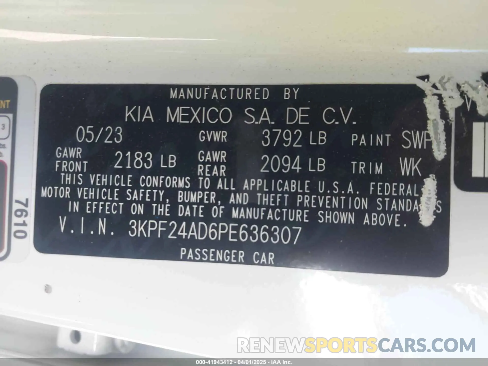 9 fotografías del automóvil dañado 3KPF24AD6PE636307 KIA FORTE 2023