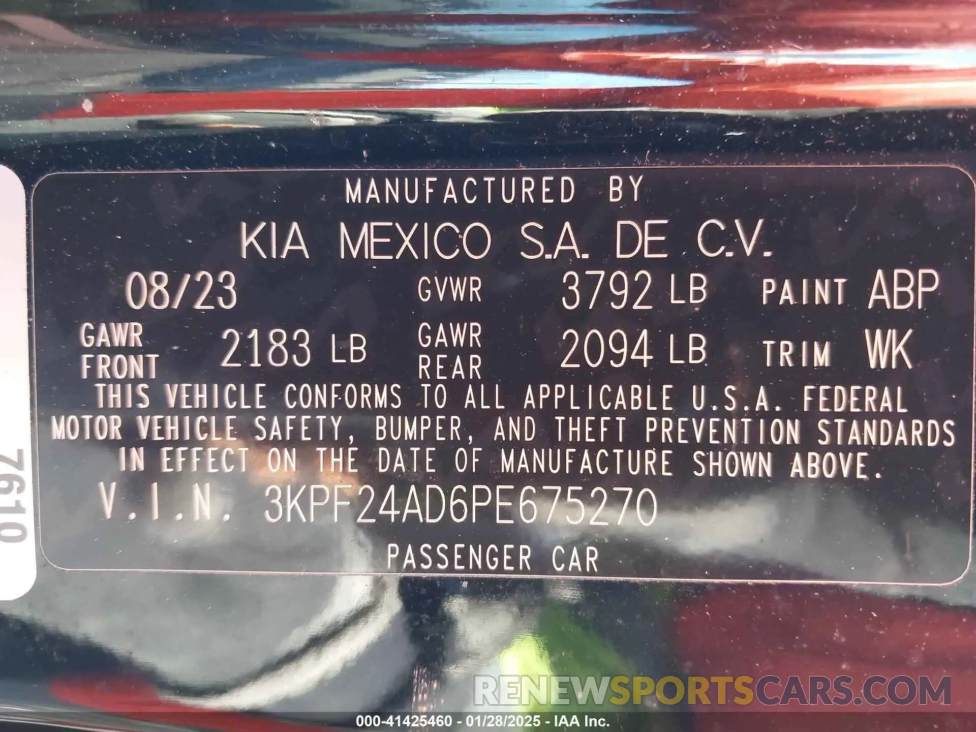 9 fotografías del automóvil dañado 3KPF24AD6PE675270 KIA FORTE 2023