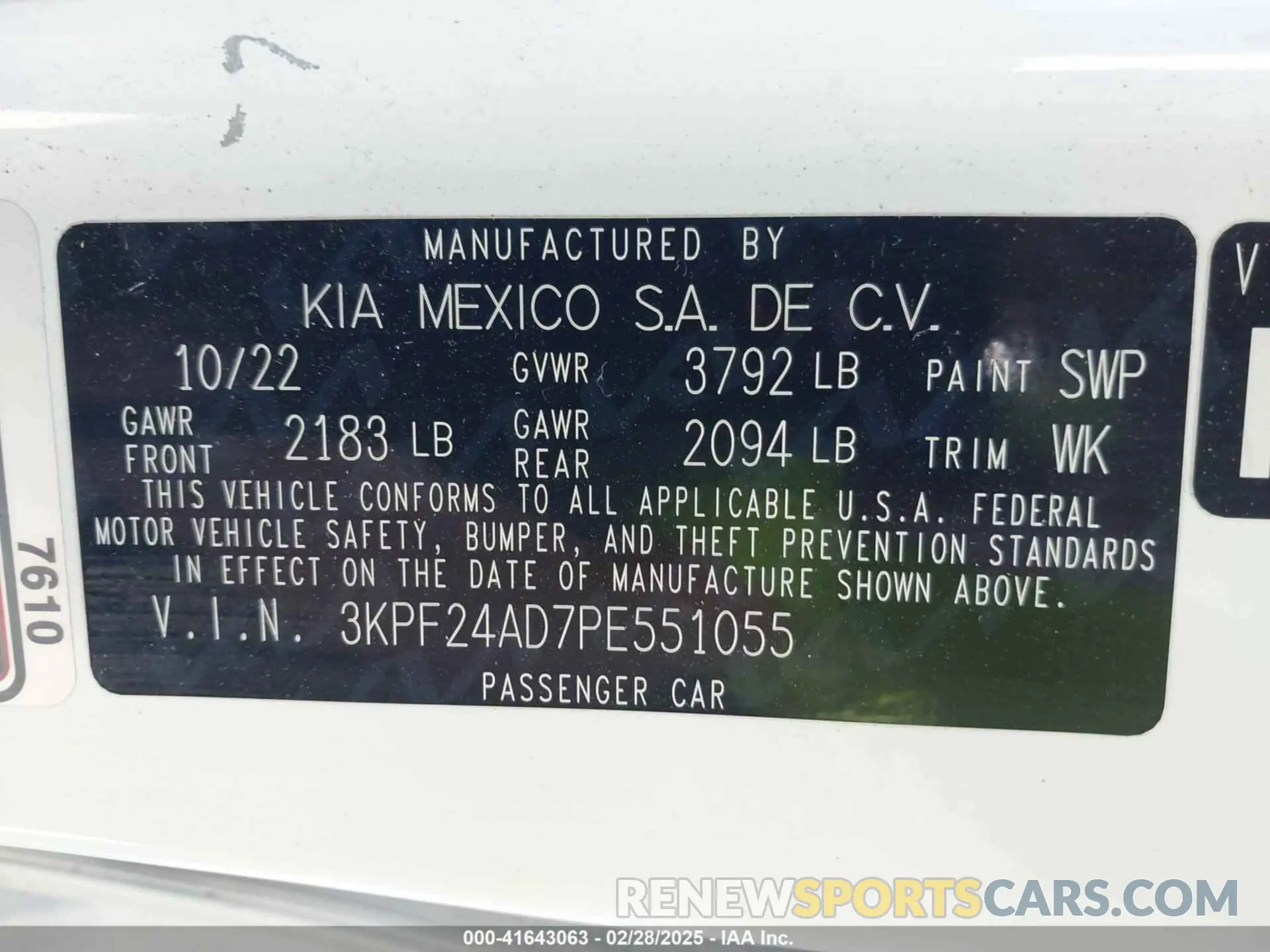 9 fotografías del automóvil dañado 3KPF24AD7PE551055 KIA FORTE 2023