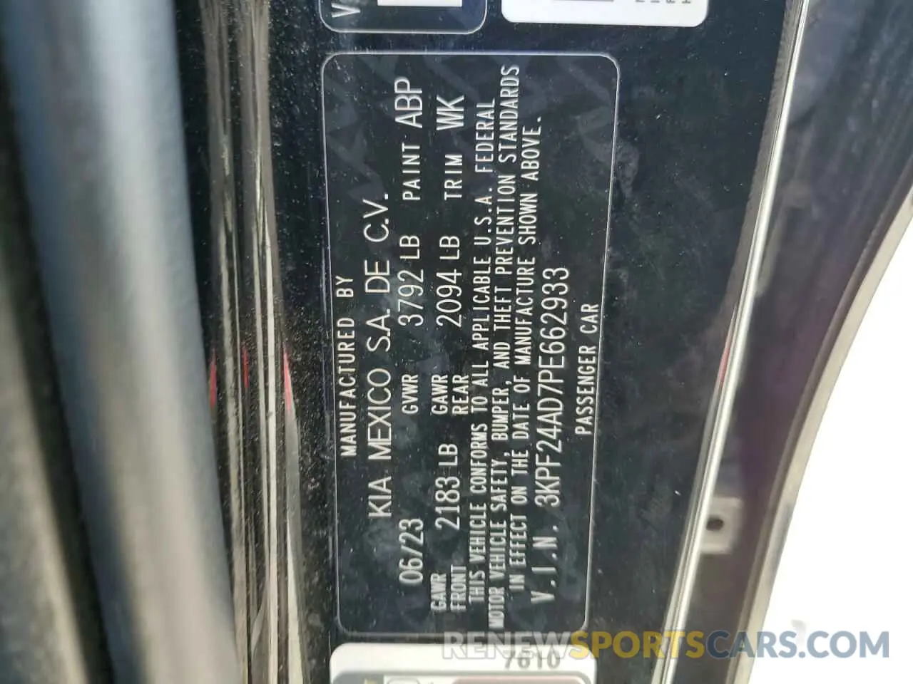 13 fotografías del automóvil dañado 3KPF24AD7PE662933 KIA FORTE 2023