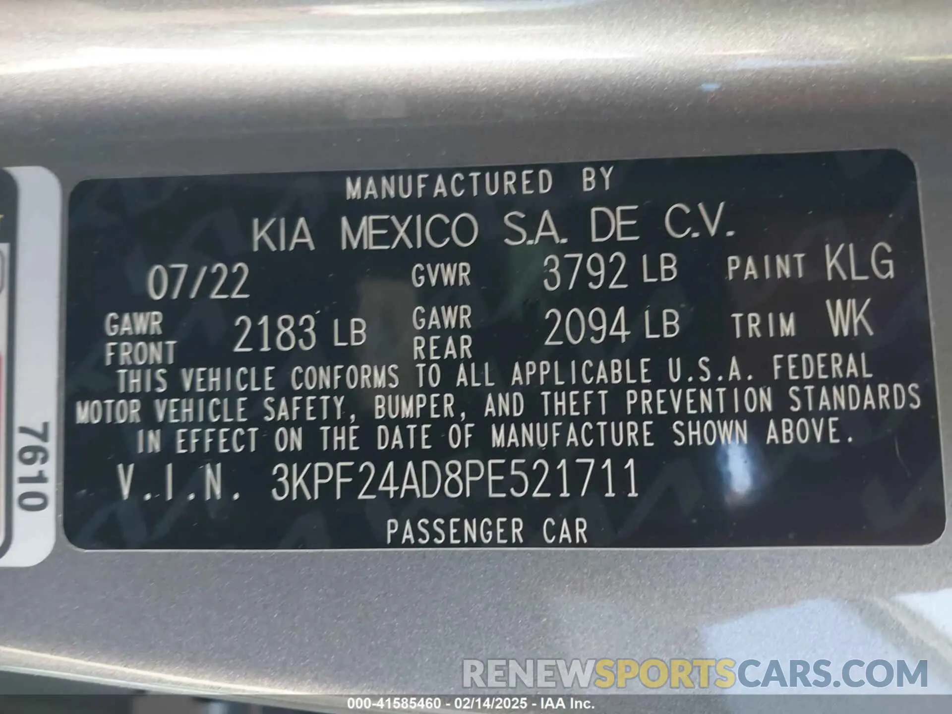 9 fotografías del automóvil dañado 3KPF24AD8PE521711 KIA FORTE 2023