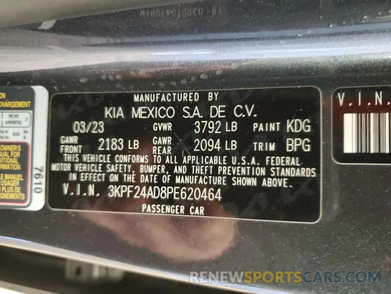 12 fotografías del automóvil dañado 3KPF24AD8PE620464 KIA FORTE 2023