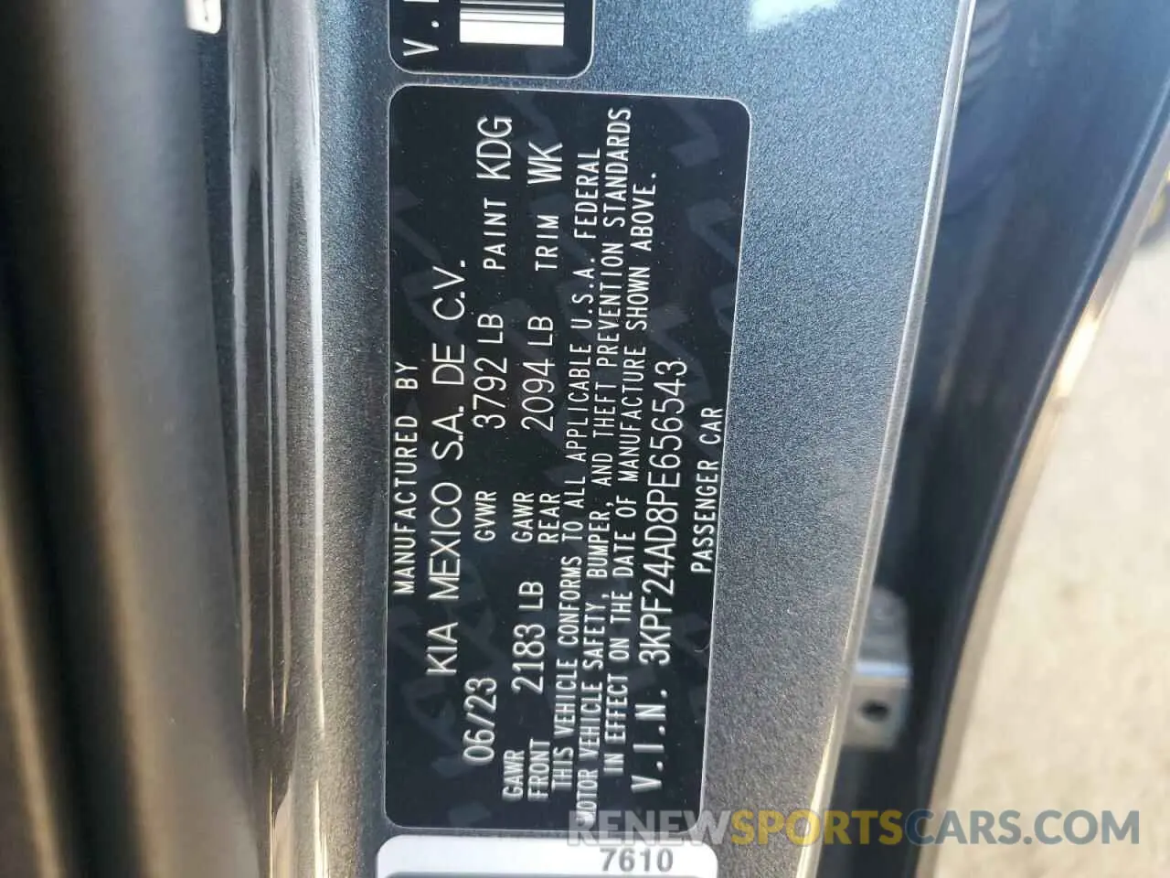 12 fotografías del automóvil dañado 3KPF24AD8PE656543 KIA FORTE 2023