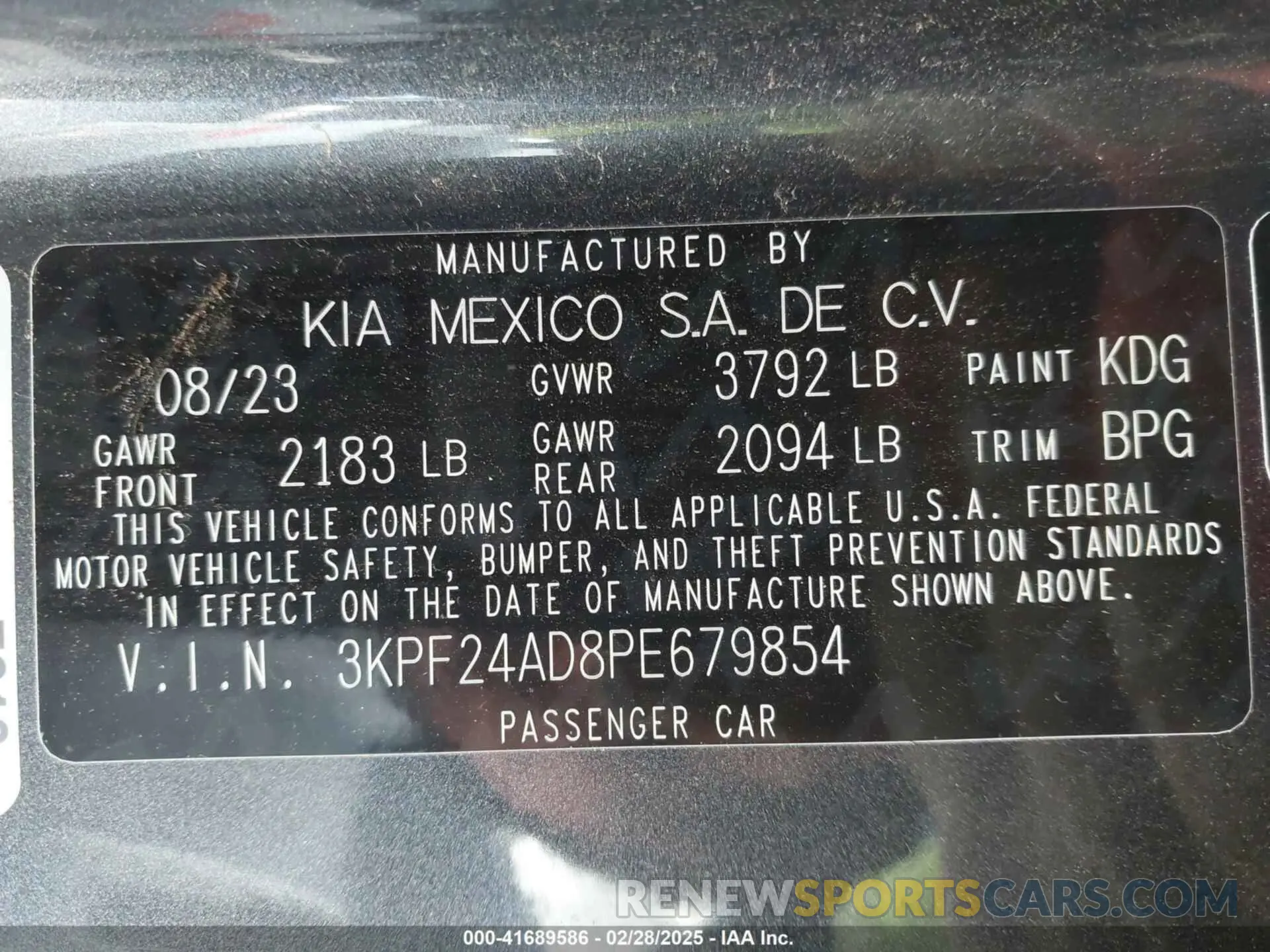 9 fotografías del automóvil dañado 3KPF24AD8PE679854 KIA FORTE 2023