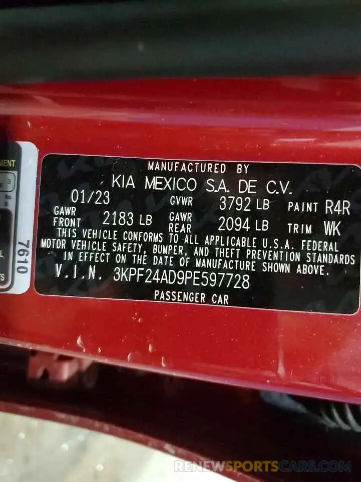13 fotografías del automóvil dañado 3KPF24AD9PE597728 KIA FORTE 2023