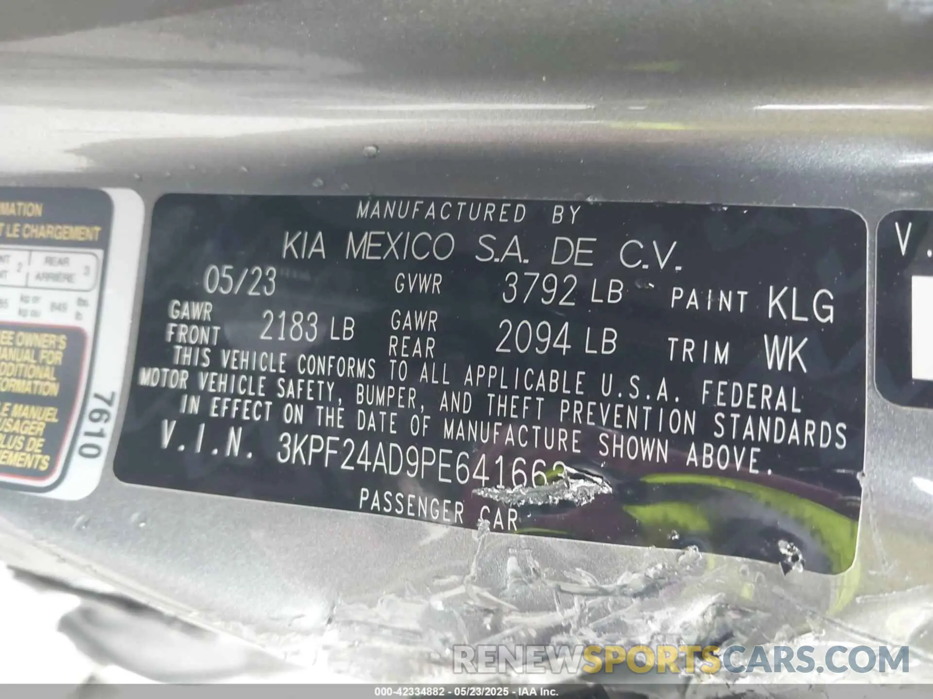 9 fotografías del automóvil dañado 3KPF24AD9PE641663 KIA FORTE 2023