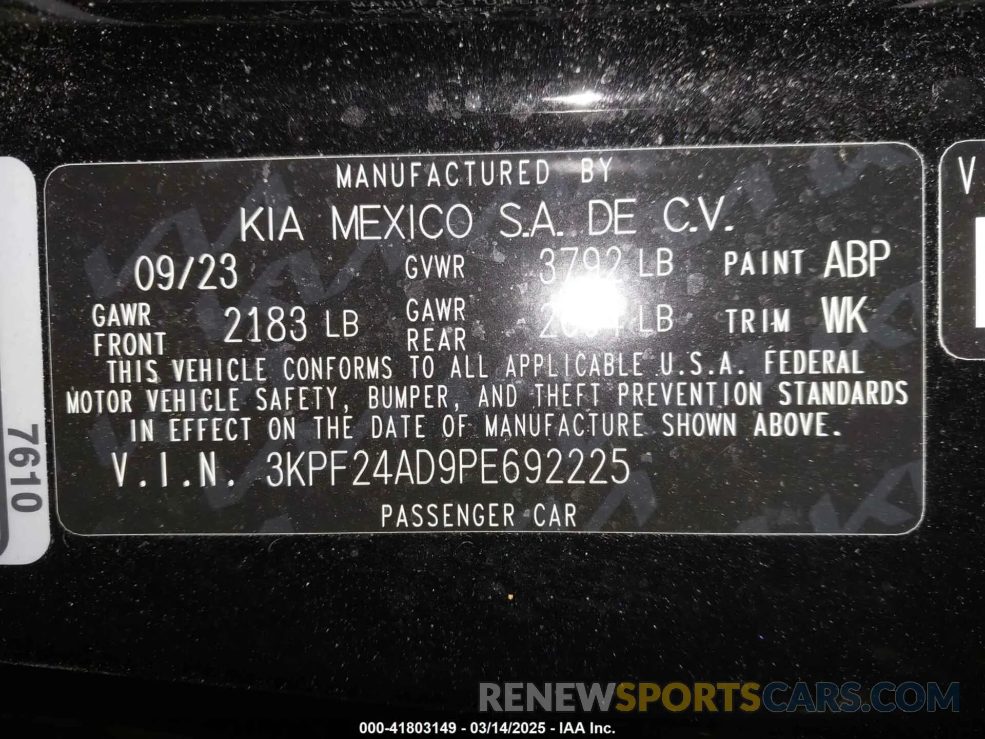 9 fotografías del automóvil dañado 3KPF24AD9PE692225 KIA FORTE 2023