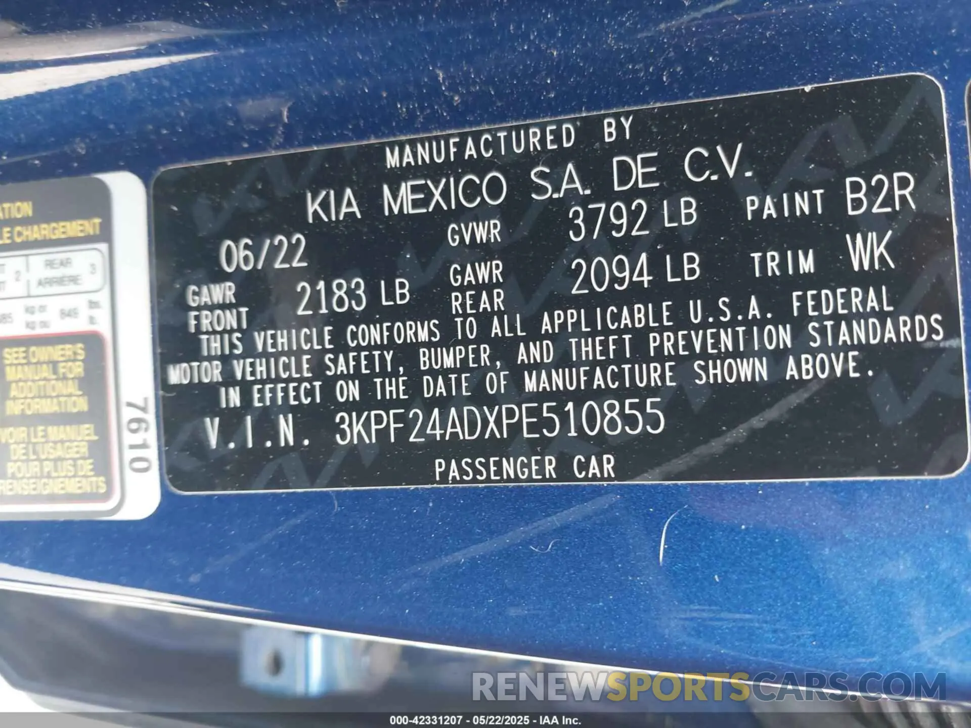 9 fotografías del automóvil dañado 3KPF24ADXPE510855 KIA FORTE 2023