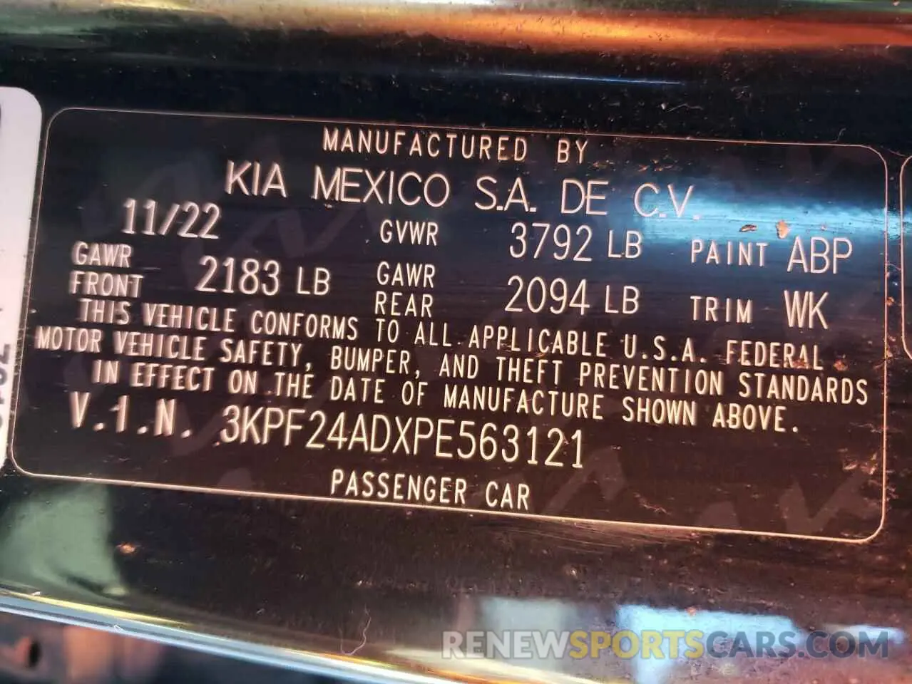 12 fotografías del automóvil dañado 3KPF24ADXPE563121 KIA FORTE 2023