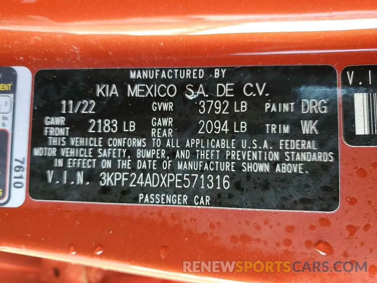 14 fotografías del automóvil dañado 3KPF24ADXPE571316 KIA FORTE 2023