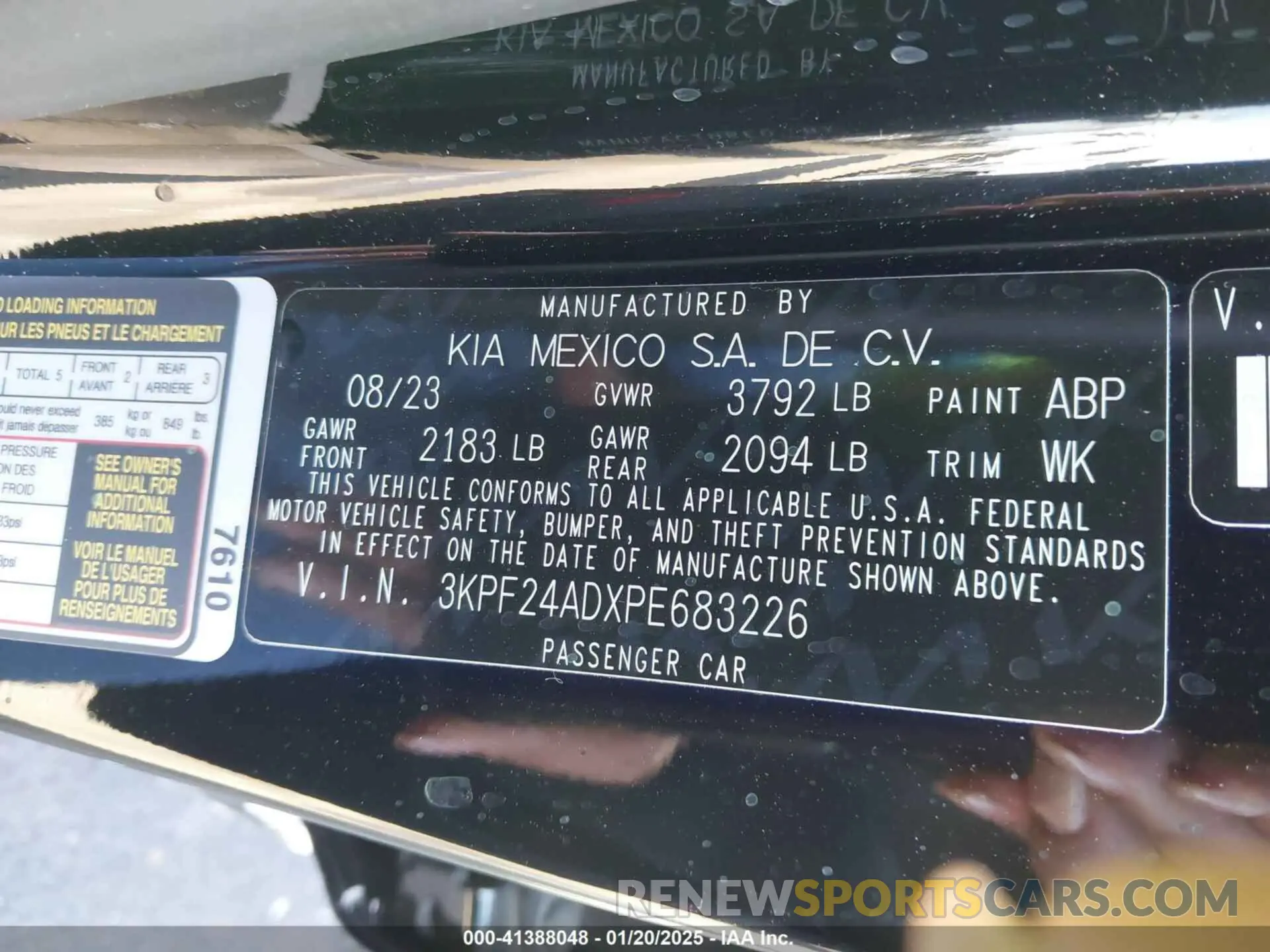 9 fotografías del automóvil dañado 3KPF24ADXPE683226 KIA FORTE 2023