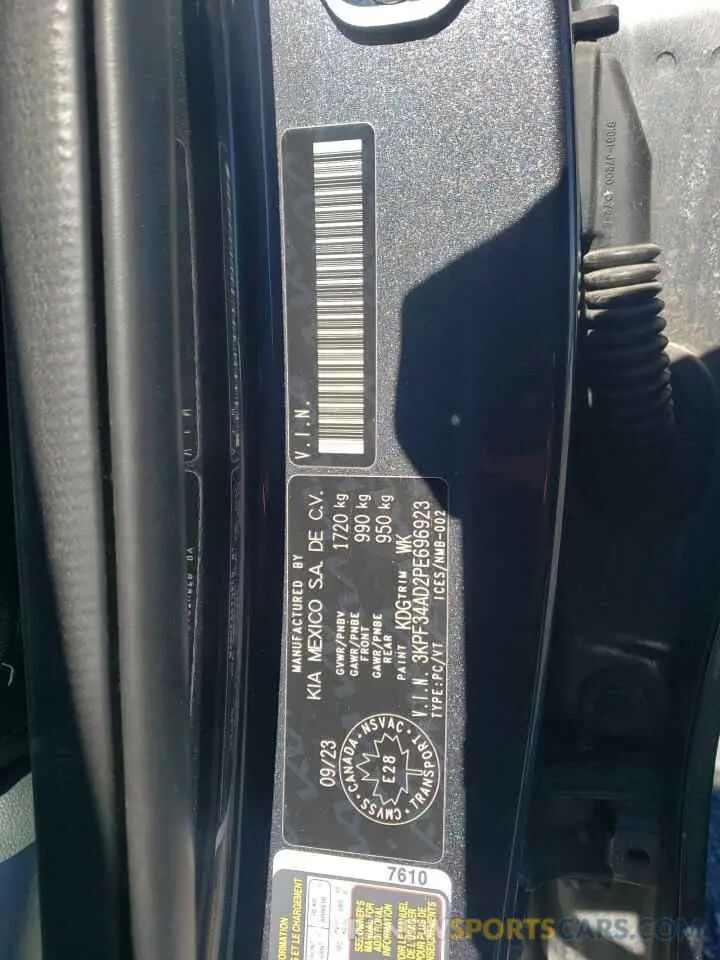 13 fotografías del automóvil dañado 3KPF34AD2PE696923 KIA FORTE 2023