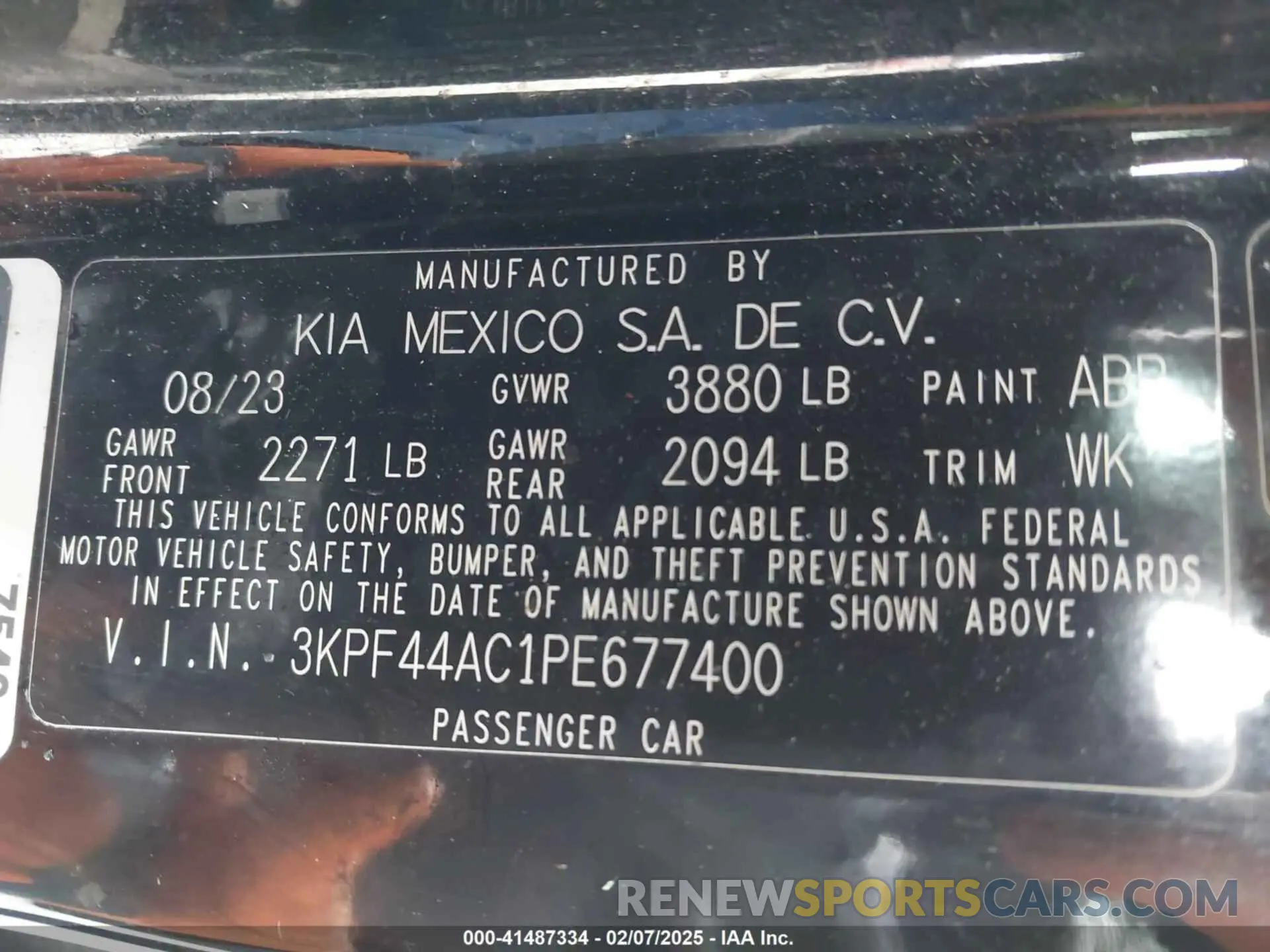 9 fotografías del automóvil dañado 3KPF44AC1PE677400 KIA FORTE 2023