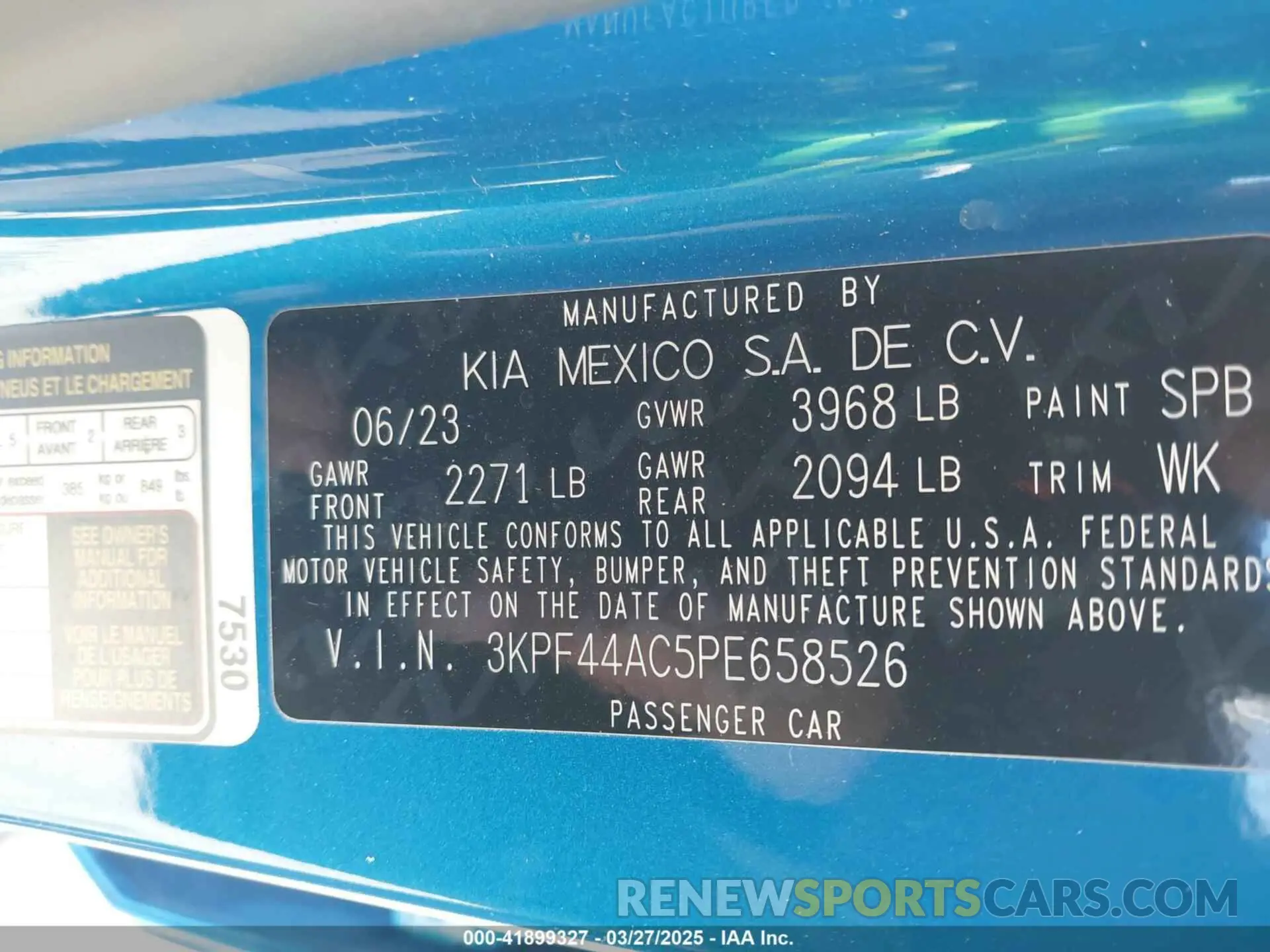 9 fotografías del automóvil dañado 3KPF44AC5PE658526 KIA FORTE 2023