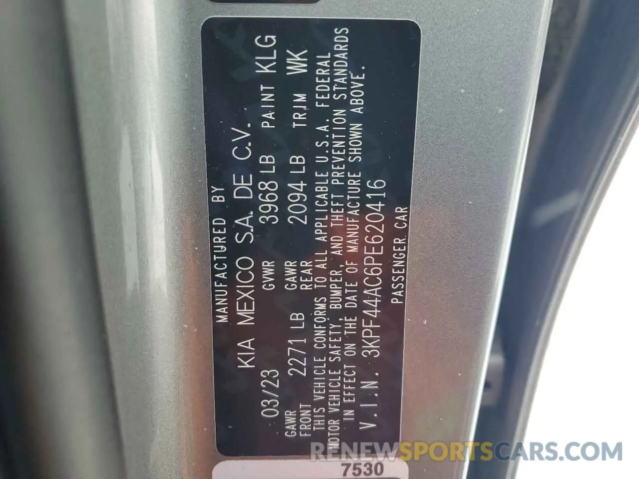 13 fotografías del automóvil dañado 3KPF44AC6PE620416 KIA FORTE 2023