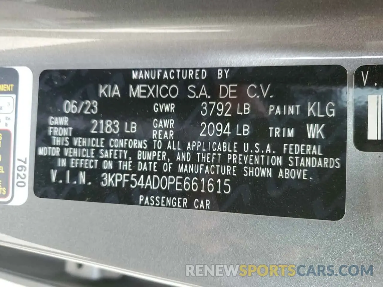 13 fotografías del automóvil dañado 3KPF54AD0PE661615 KIA FORTE 2023