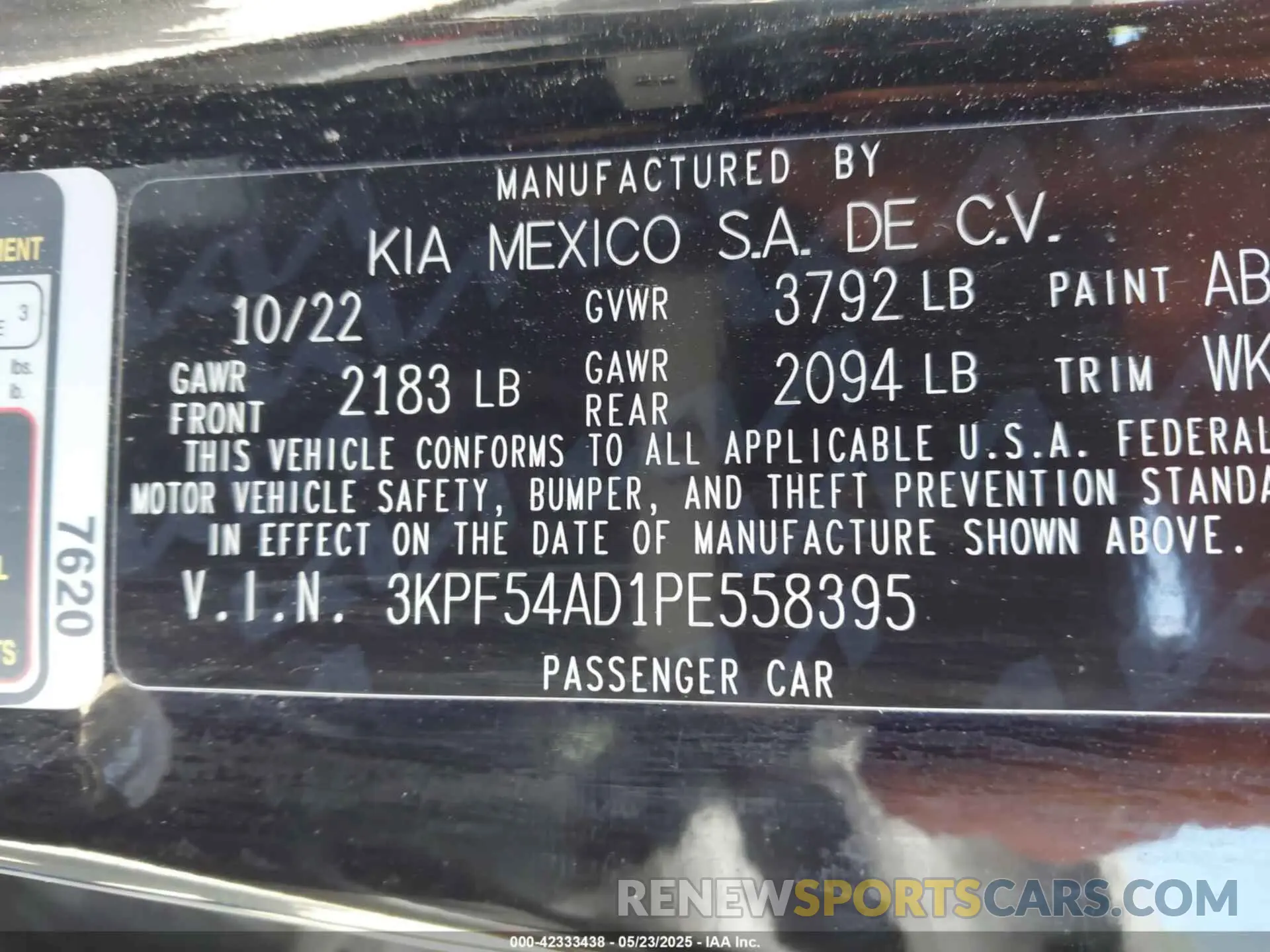 9 fotografías del automóvil dañado 3KPF54AD1PE558395 KIA FORTE 2023