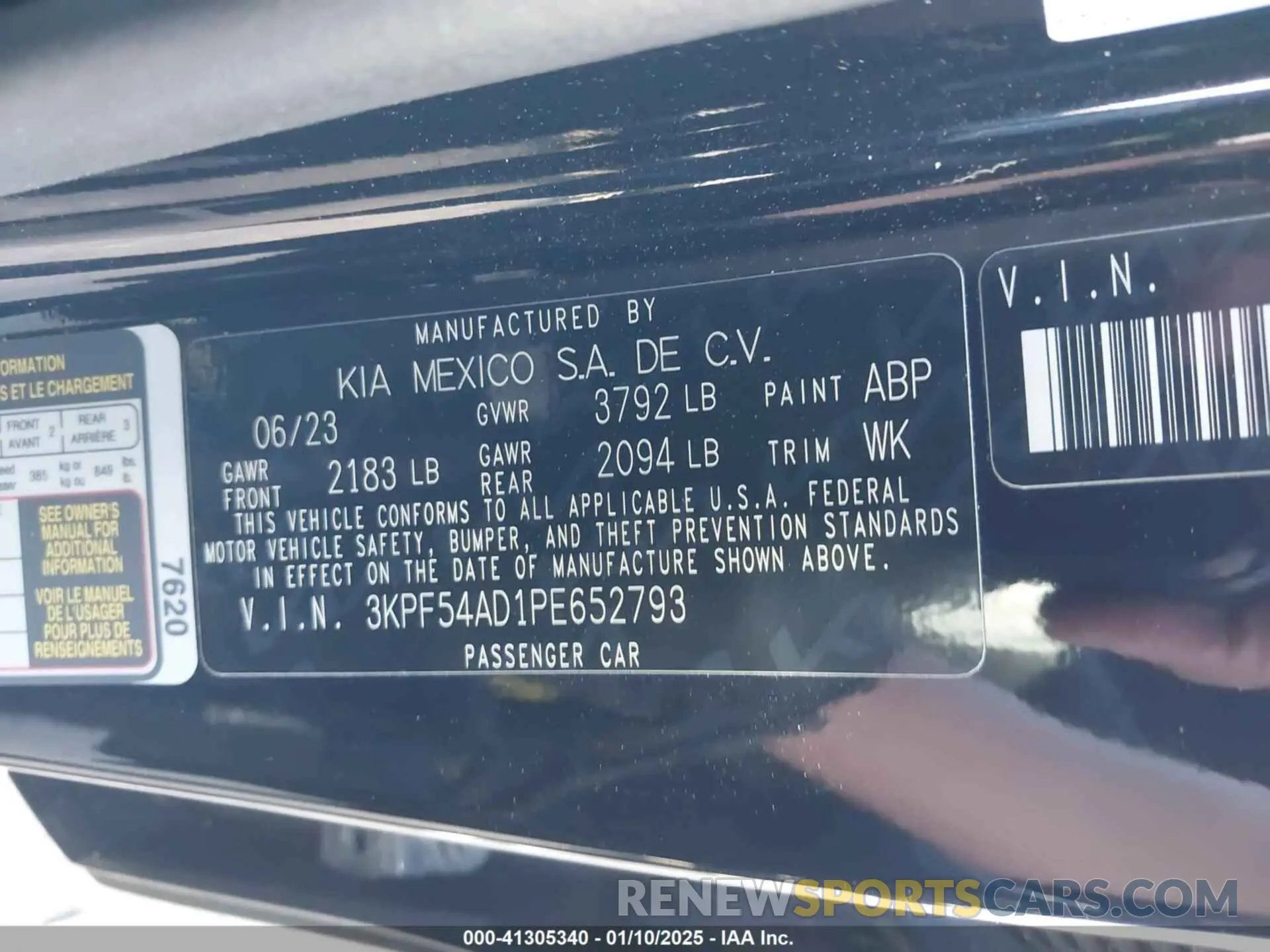 9 fotografías del automóvil dañado 3KPF54AD1PE652793 KIA FORTE 2023