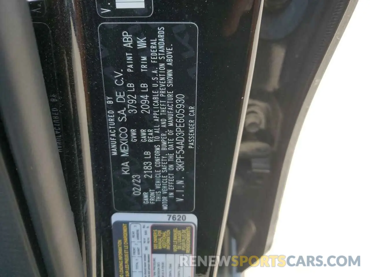 12 fotografías del automóvil dañado 3KPF54AD3PE605930 KIA FORTE 2023
