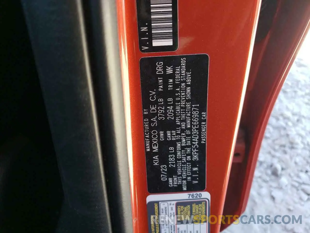 13 fotografías del automóvil dañado 3KPF54AD3PE669871 KIA FORTE 2023