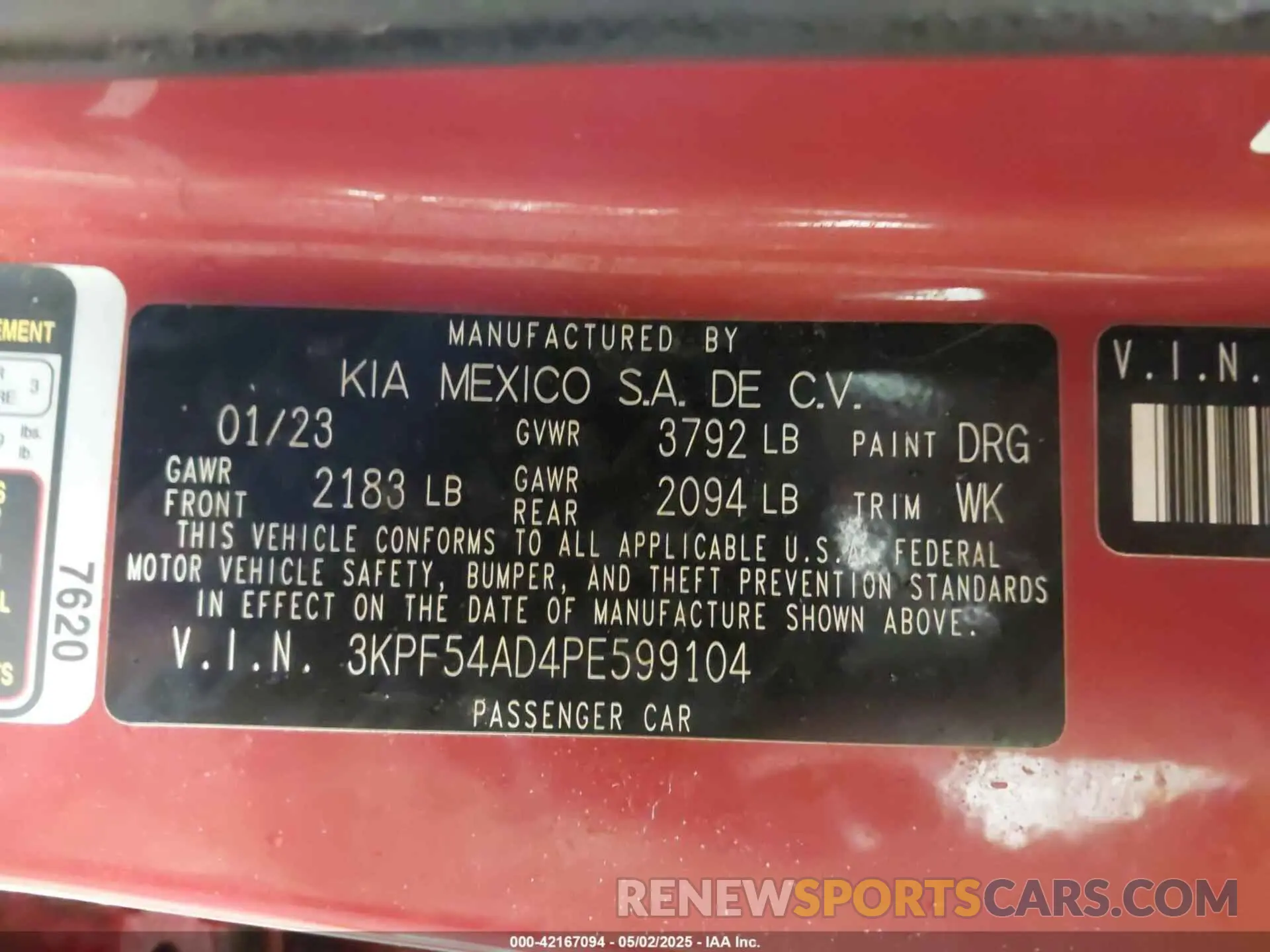 9 fotografías del automóvil dañado 3KPF54AD4PE599104 KIA FORTE 2023