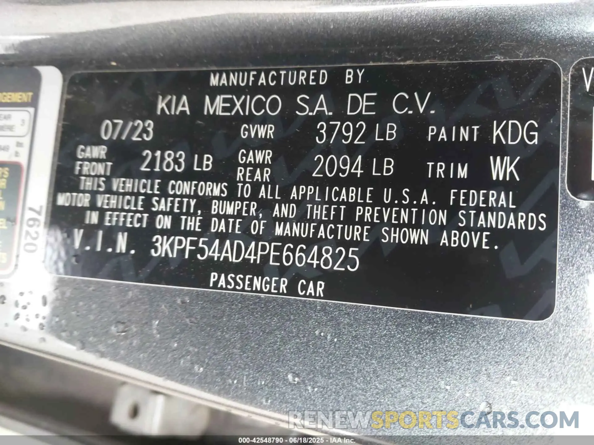 9 fotografías del automóvil dañado 3KPF54AD4PE664825 KIA FORTE 2023
