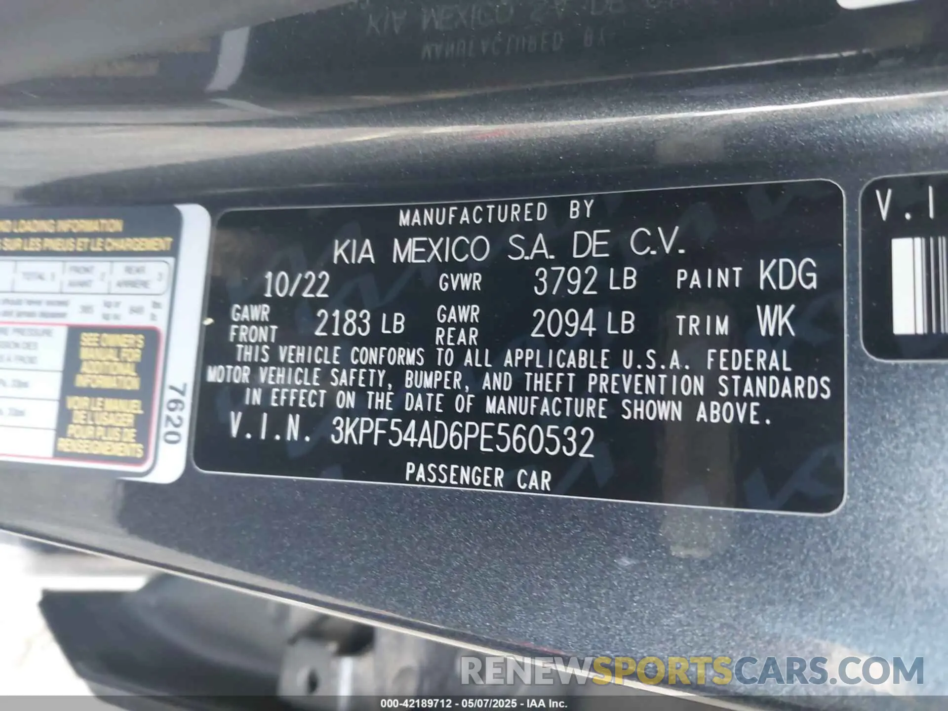 9 fotografías del automóvil dañado 3KPF54AD6PE560532 KIA FORTE 2023
