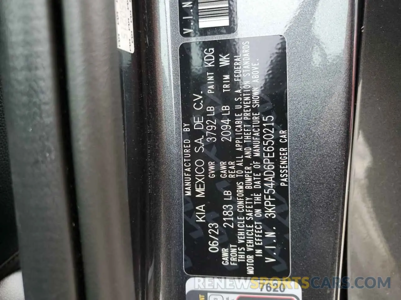 14 fotografías del automóvil dañado 3KPF54AD6PE650215 KIA FORTE 2023