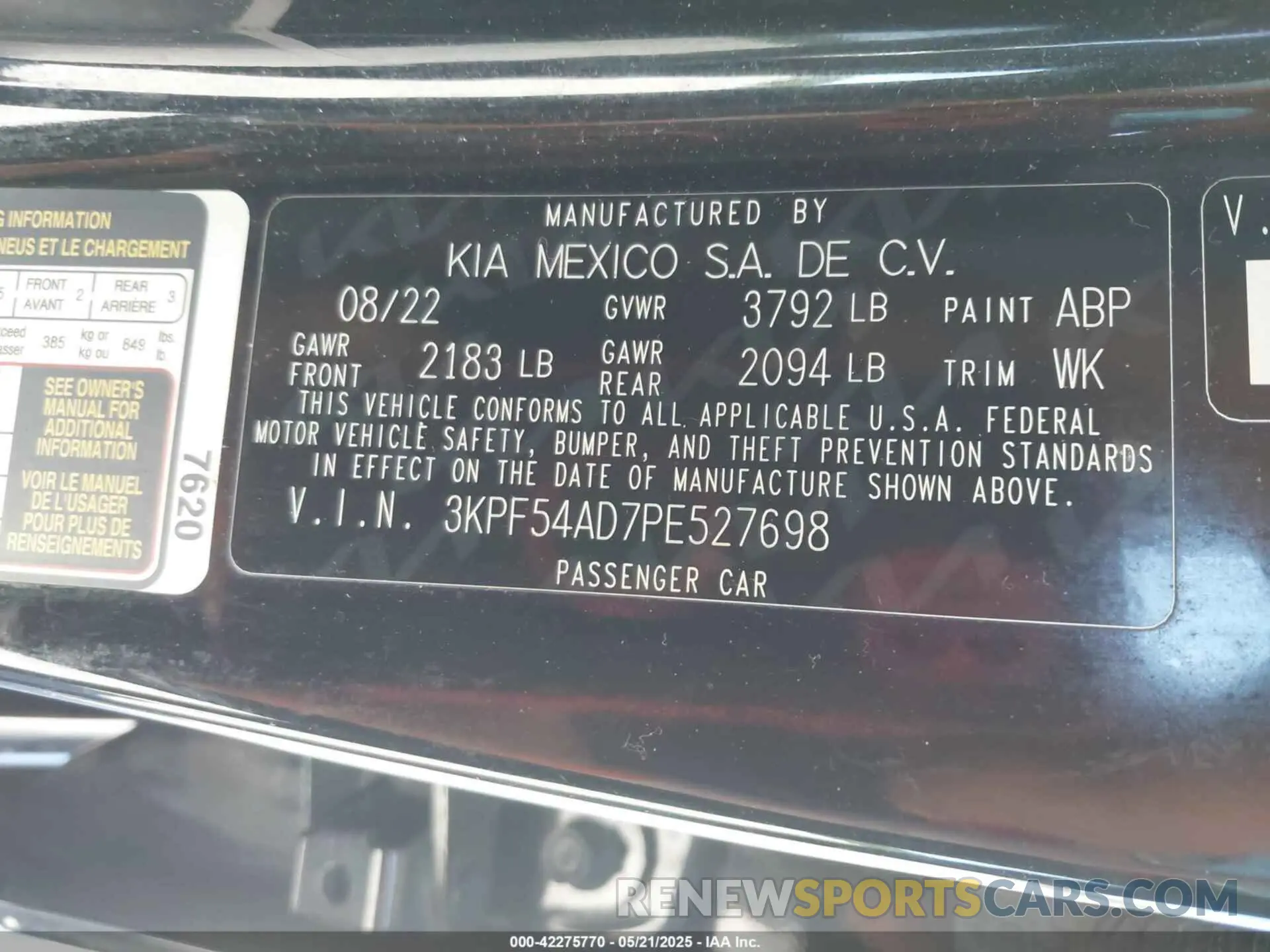 9 fotografías del automóvil dañado 3KPF54AD7PE527698 KIA FORTE 2023