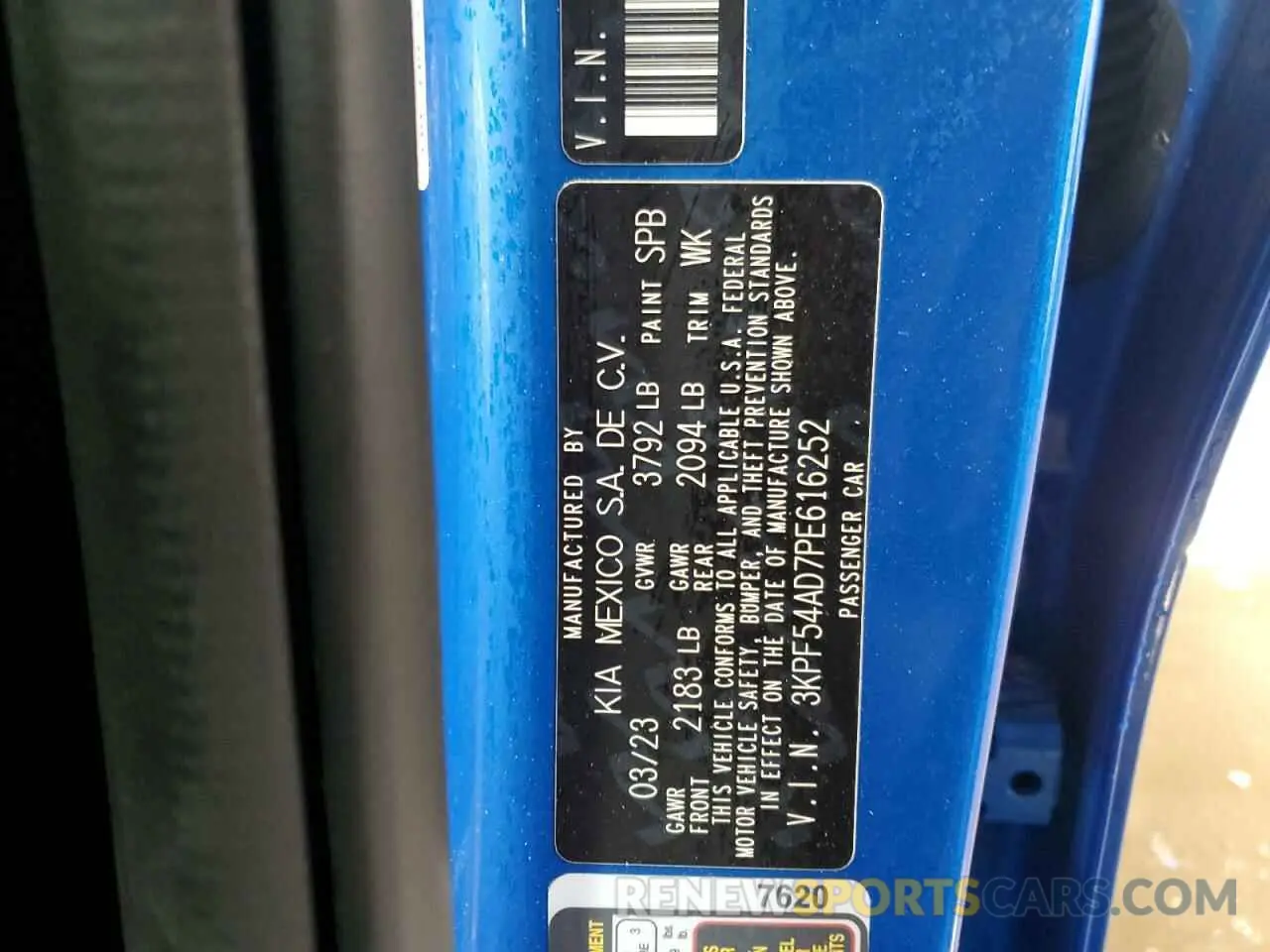 13 fotografías del automóvil dañado 3KPF54AD7PE616252 KIA FORTE 2023