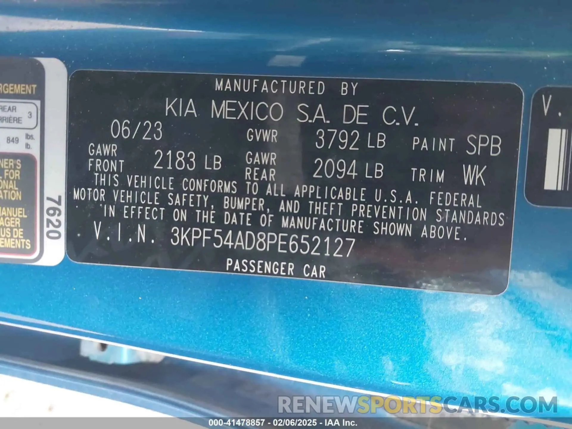 9 fotografías del automóvil dañado 3KPF54AD8PE652127 KIA FORTE 2023