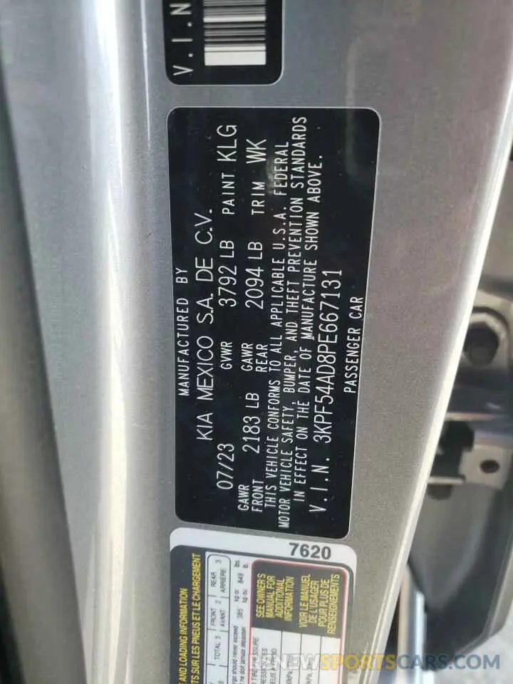 13 fotografías del automóvil dañado 3KPF54AD8PE667131 KIA FORTE 2023